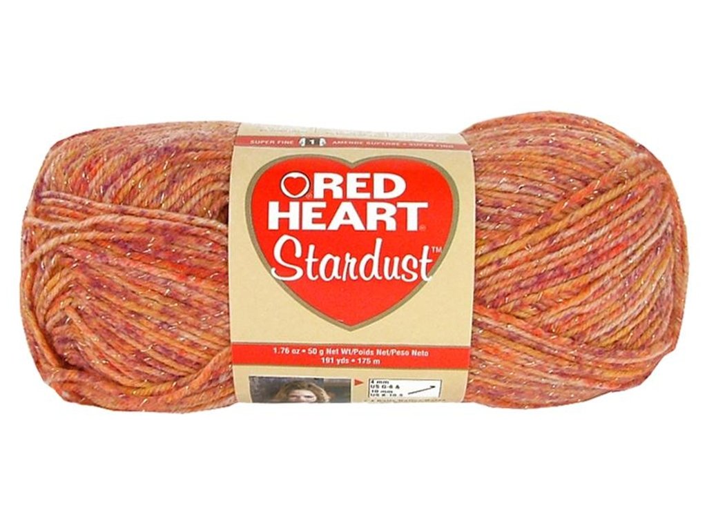 Red Heart Stardust Yarn - Orange Sparkle Yarn for Knitting & Crocheting - Soft Acrylic Yarn for Scarves, Hats & DIY Crafts - Perfect for Winter Accessories & Holiday Gifts