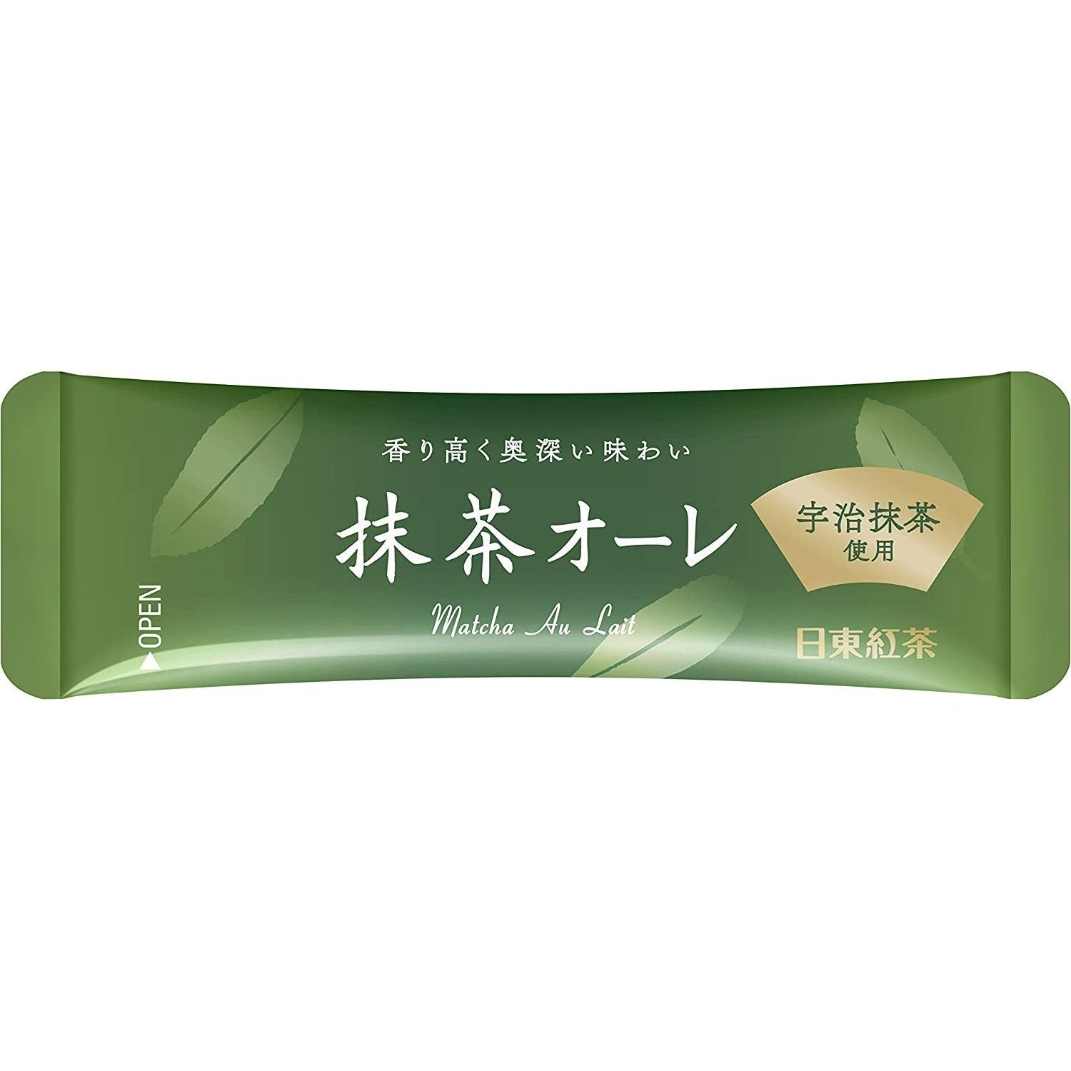 Nittoh Tea Matcha Green Tea Latte Powder (Matcha Au Lait) 8 Sticks - Instant Japanese Ceremonial Grade Matcha for Home, Office & Cafe Use