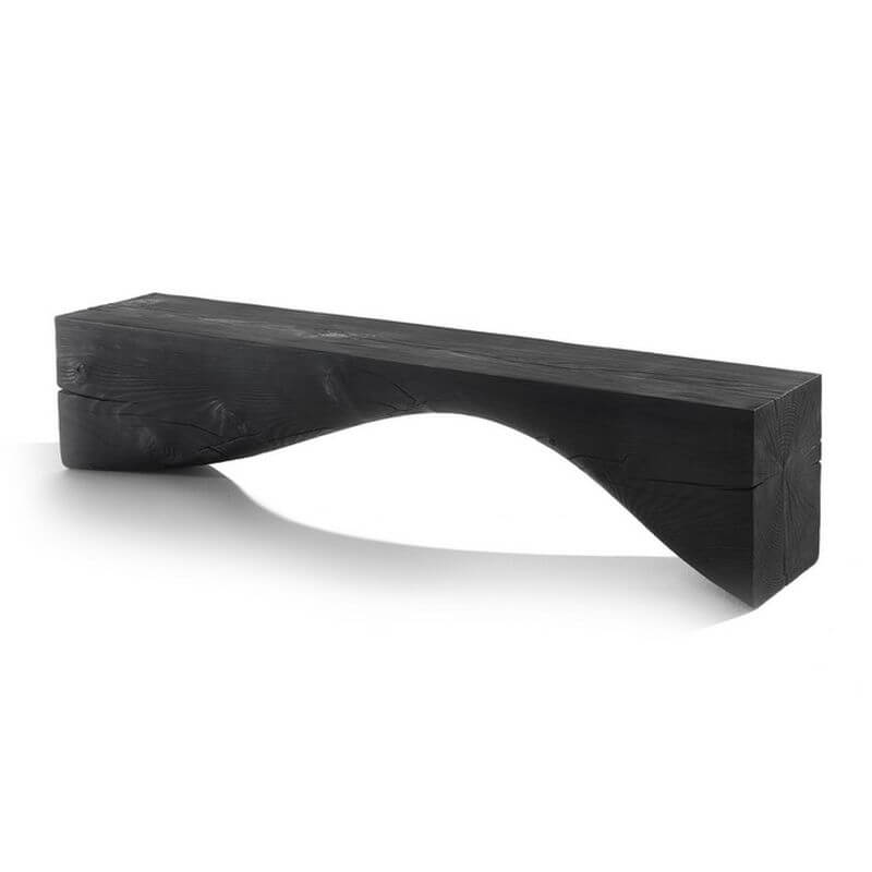 Contemporary Solid Color Timber Shoe Bench in Midnight Black & Unfinished Wood - Perfect for Entryway, Mudroom or Bedroom Organization