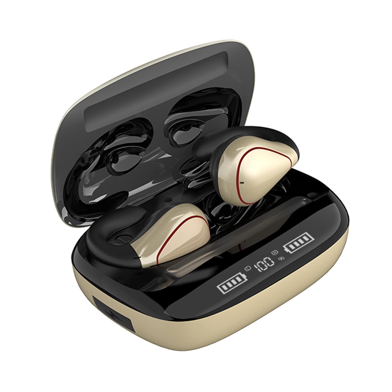 Open Ear Bluetooth Headphones True Wireless Earbuds for iPhone & Android - Bone Conduction Sport Earphones with Mic for Running, Cycling & Workouts | Comfortable Clip-On Design for Active Lifestyles
