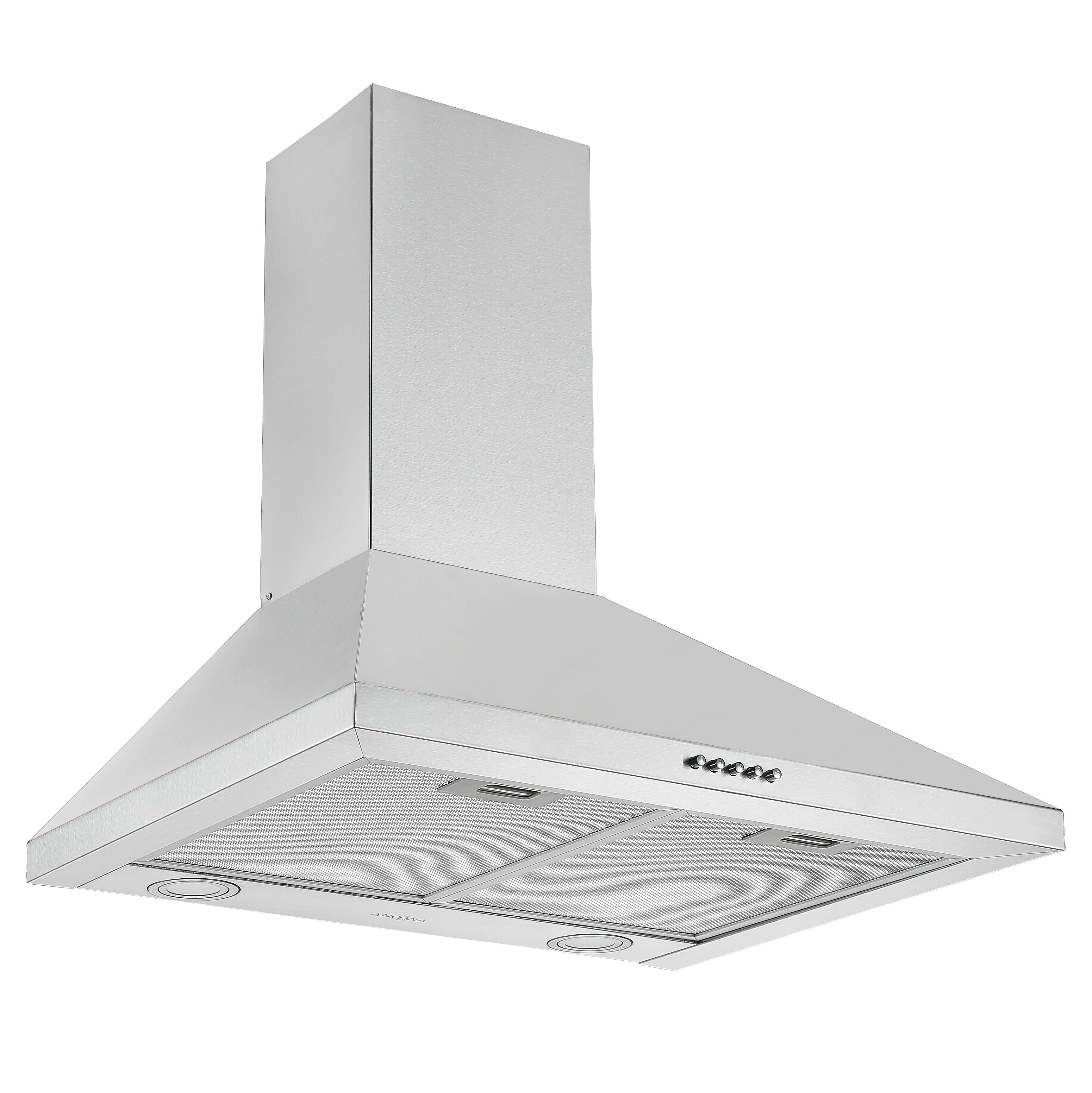 24 Inch Stainless Steel Convertible Wall Mount Pyramid Range Hood - Powerful Kitchen Ventilation for Gas Stoves, Cooking, and Smoke Removal