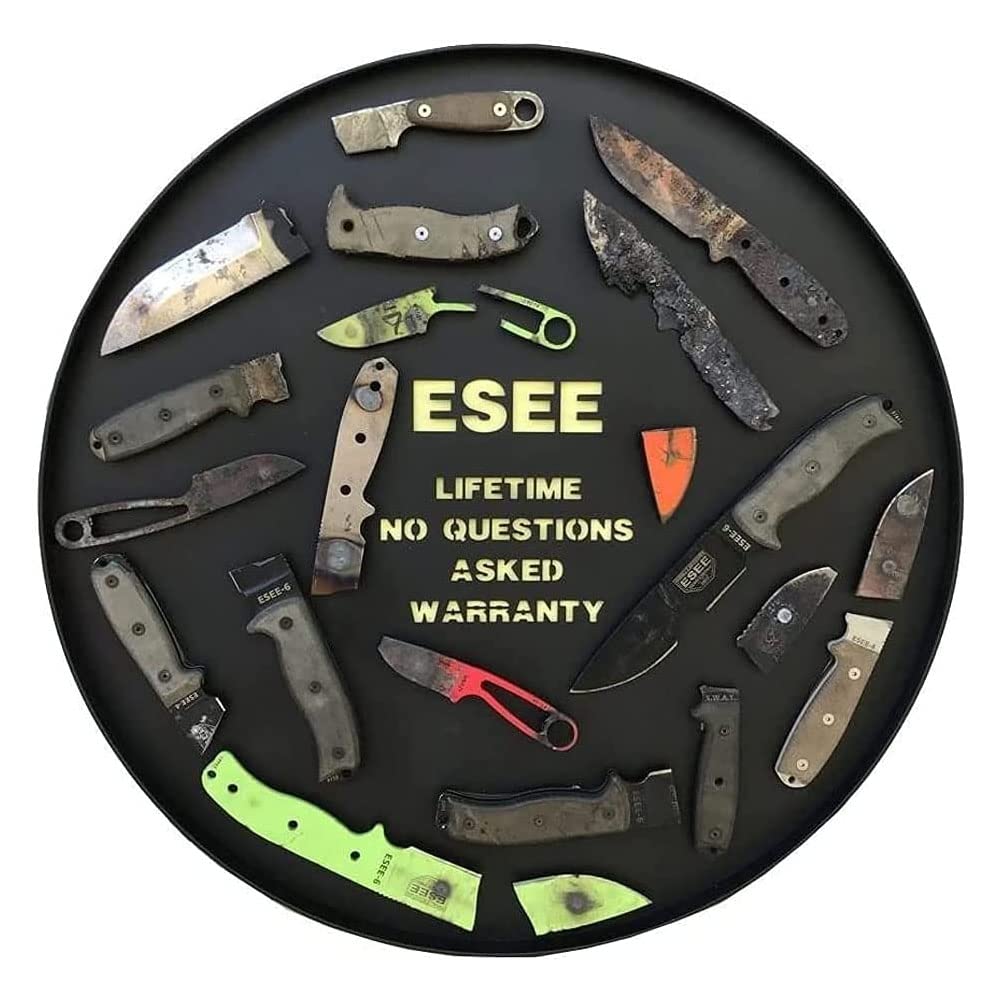 ESEE 4P Survival Knife - Full Tang Fixed Blade Outdoor Knife with Polymer Sheath | Heavy Duty Camping, Hunting & Bushcraft Knife | Perfect for Wilderness Survival, Hiking & Emergency Preparedness