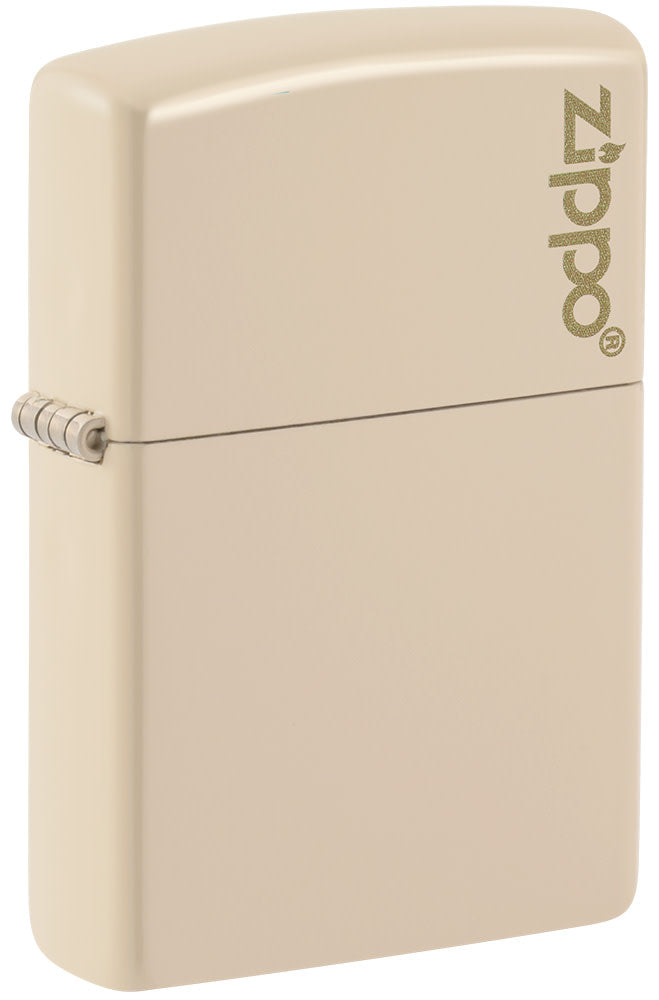 Classic Flat Sand Zippo Lighter with Logo - Windproof Refillable Metal Lighter for Camping, Hiking & Outdoor Adventures