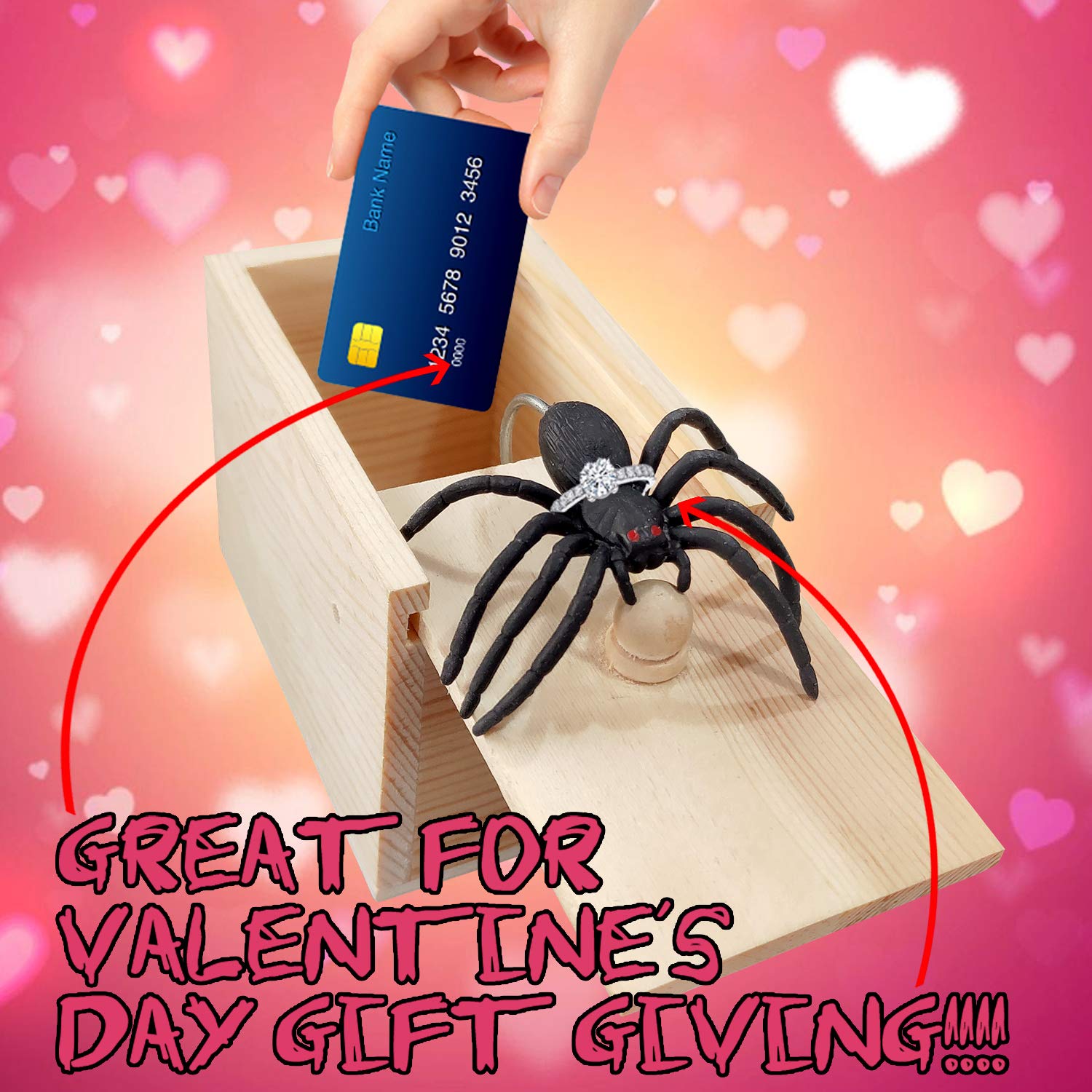 Funny Rubber Spider Prank Box - Realistic Handcrafted Fake Spider Surprise Gift for Jokes & Gags - Perfect for Halloween Pranks, Birthday Surprises & Office Humor