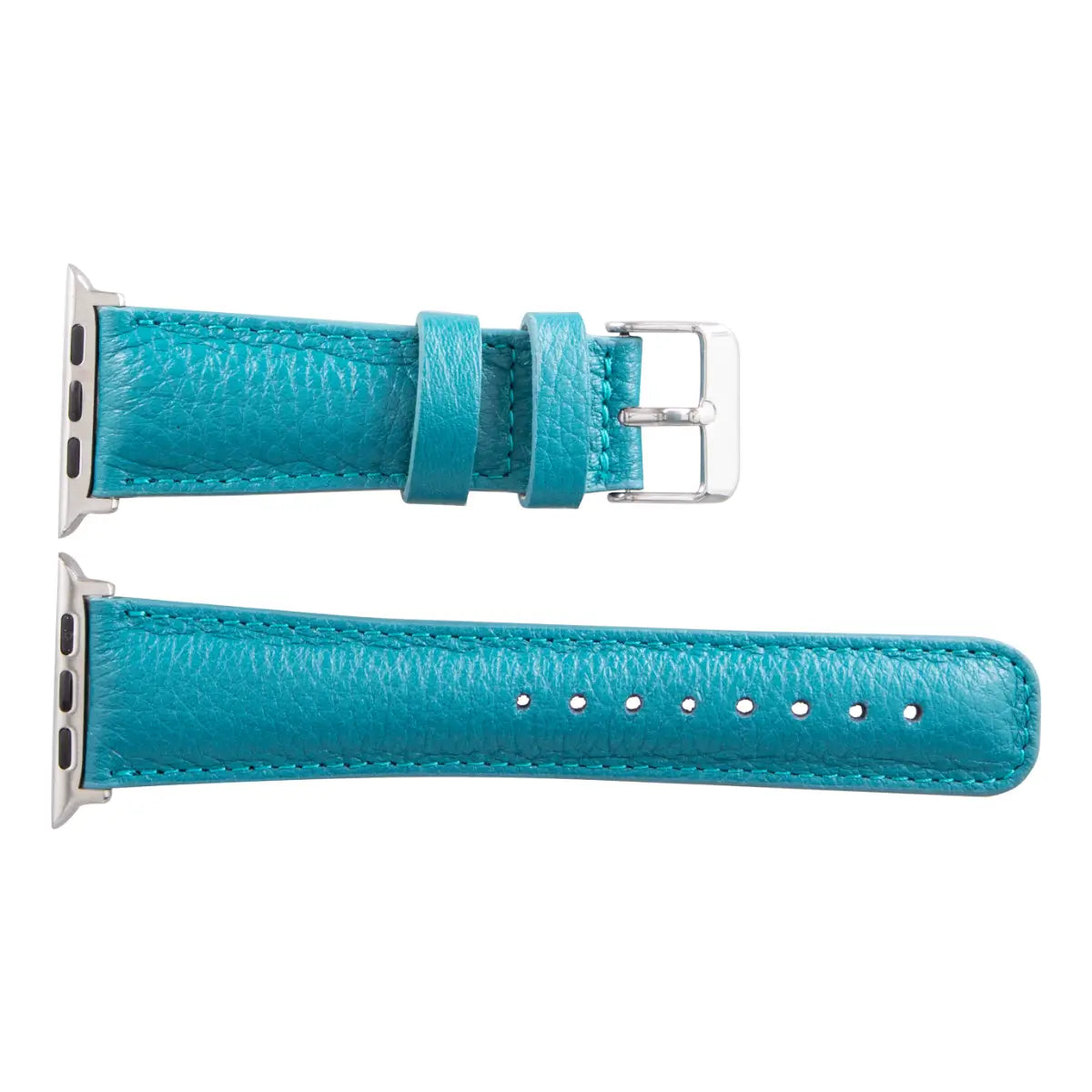 Premium Genuine Leather Apple Watch Band - Turquoise Blue, Soft & Durable Strap for Apple Watch Series 9/8/7/SE/6/5/4/3/2/1 - Perfect for Workouts, Office & Everyday Fashion Accessory