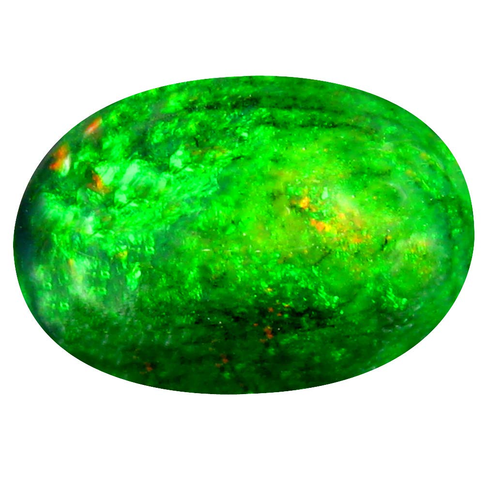 3.13 ct Oval Cabochon Cut Ethiopian Black Opal Loose Gemstone - 13x9mm Play of Colors for Jewelry Making & Collectors