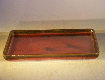 Parisian Red Ceramic Bonsai Drip Tray - 7.5