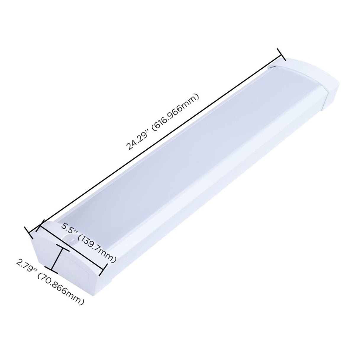 2ft LED Ceiling Wrap Light Fixture - 20W, 1650 Lumens, Adjustable CCT (3000K-5000K), Motion Sensor, 120-277V - Perfect for Hallways, Closets, and Commercial Spaces