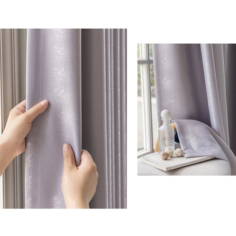 Blackout Thermal Insulated Custom Curtains - Polyester Glossy Finish for Bedroom & Living Room - Light Blocking, Energy Saving, Noise Reducing Window Treatments