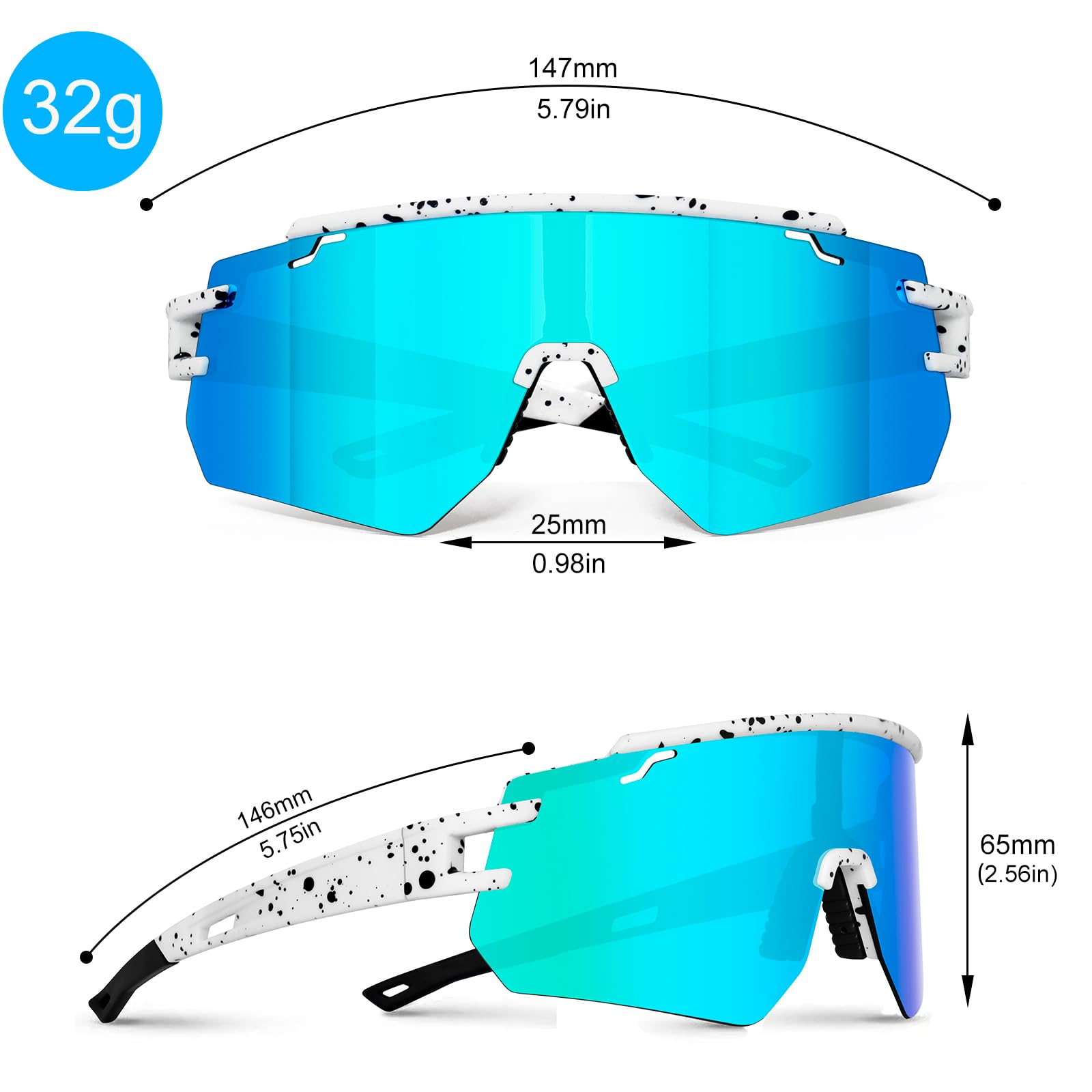 FMYPolarized Sports Sunglasses for Men & Women - UV400 Protection Baseball Glasses for Cycling, Running, Softball | Perfect for Outdoor Activities & Athletic Performance