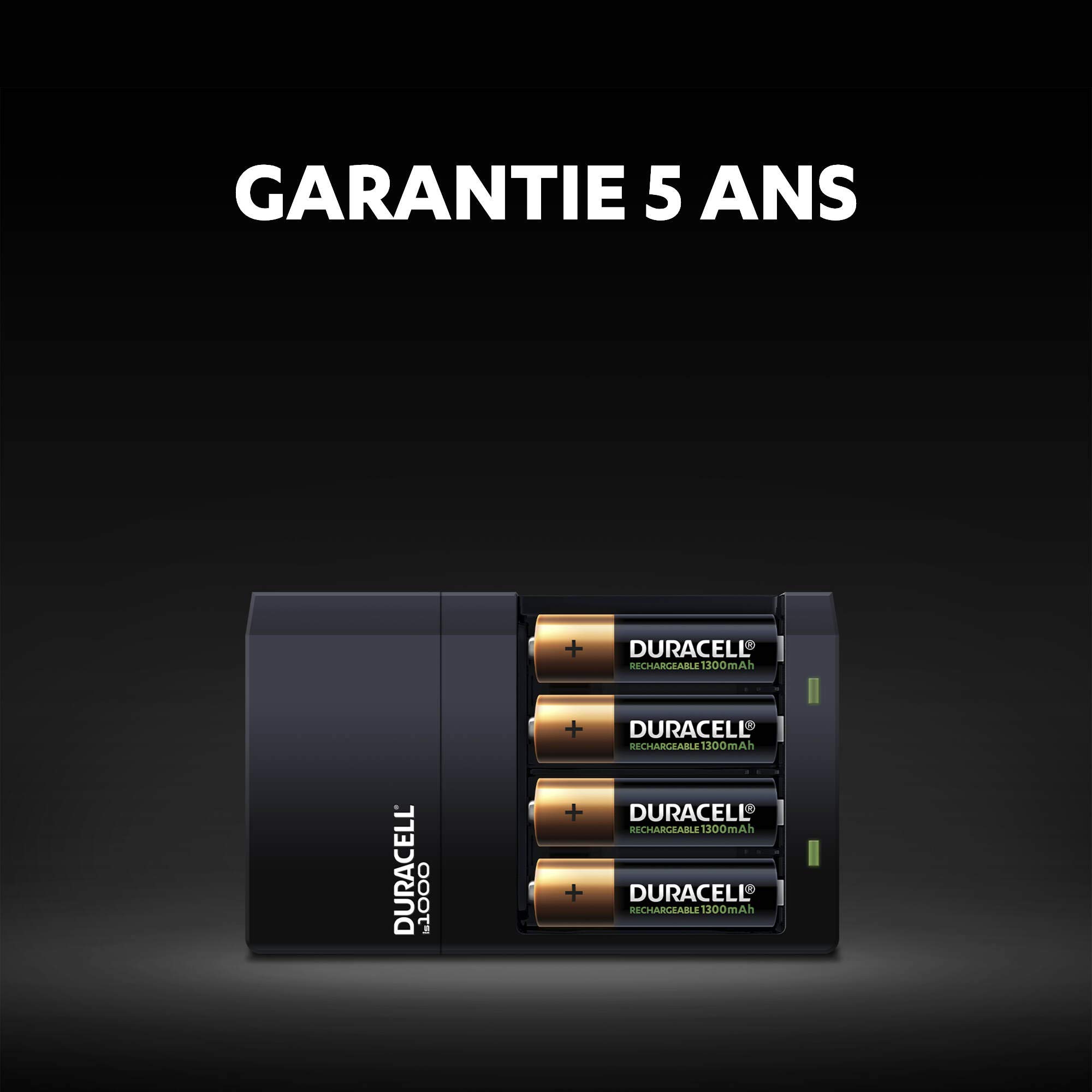 Duracell AA & AAA Battery Charger with 4-Hour Fast Charging - Includes 2 Rechargeable AA & 2 AAA Batteries - Perfect for Cameras, Toys, and Household Electronics