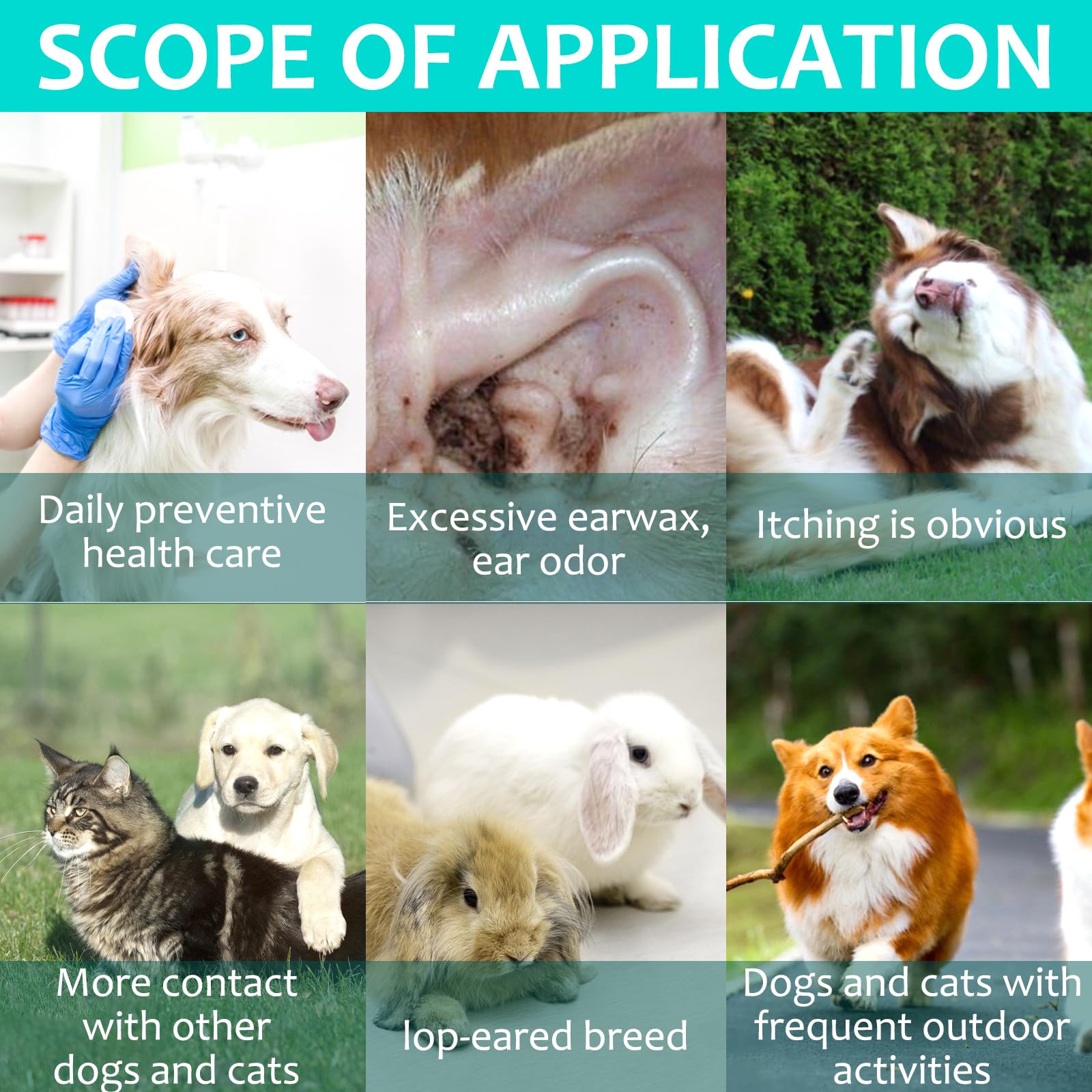Natural Dog Ear Cleaner Solution for Ear Infections & Mites - Safe Ear Cleaning Treatment for Dogs & Cats - Soothes Itchy Ears & Promotes Healthy Ear Canals - Perfect for Regular Pet Grooming & After Bath Care