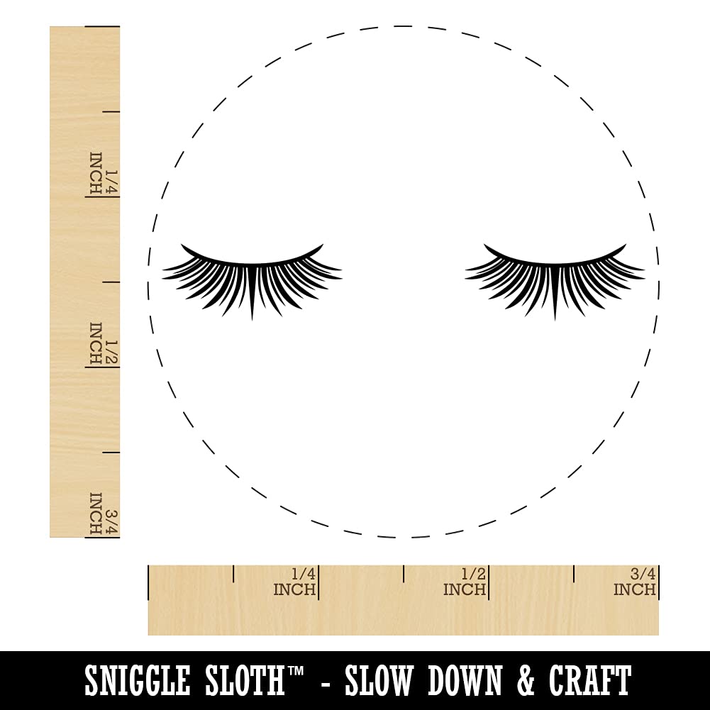 Cute Detailed Eyelashes Pair Chicken Egg Rubber Stamp - 3/4 Inch Small Craft Stamp for DIY Scrapbooking, Card Making, and Easter Decorations