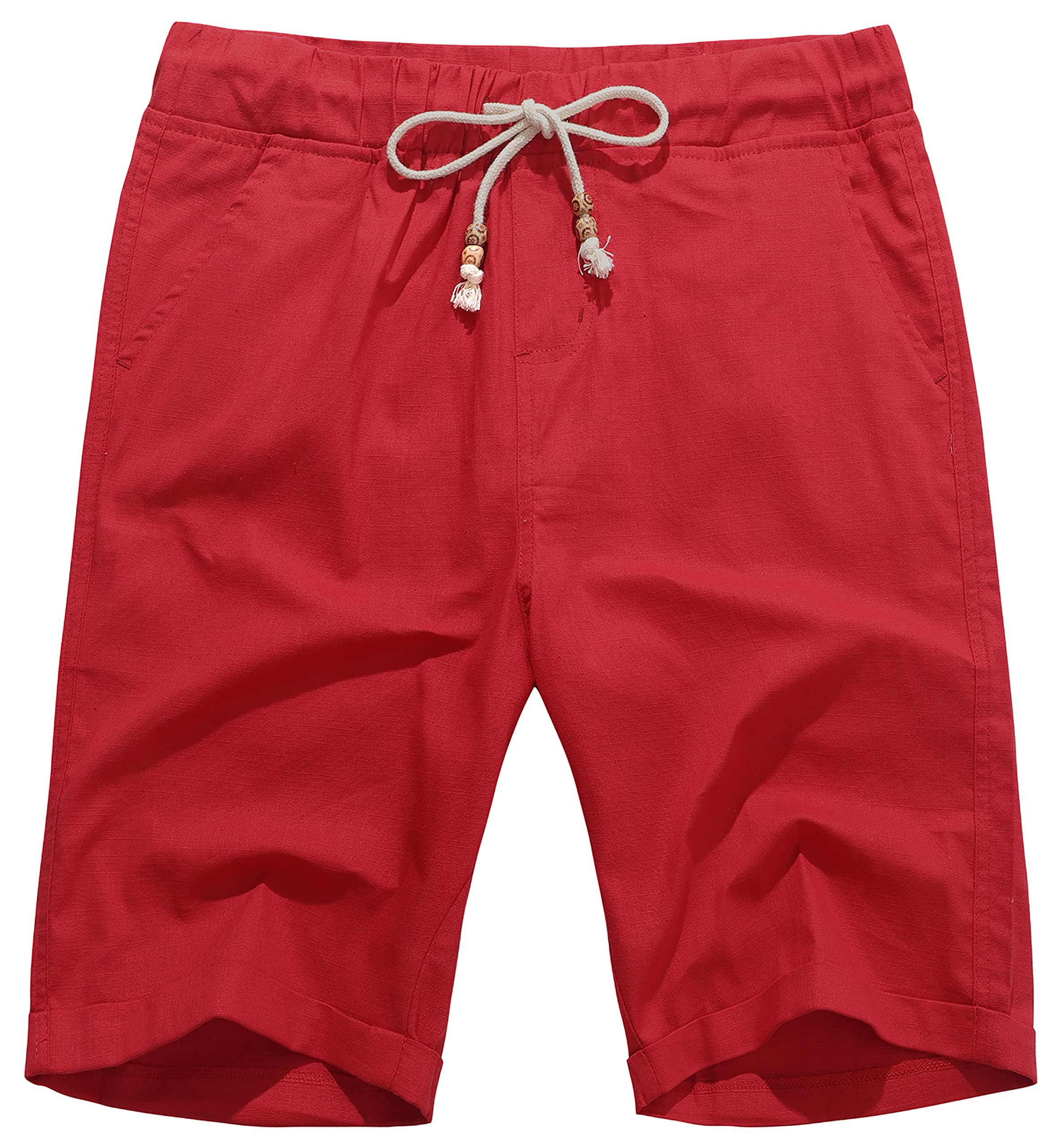 Janmid Men's Linen Shorts - Casual Drawstring Summer Beach Shorts with Floral Pattern | Perfect for Vacation, Poolside & Outdoor Activities