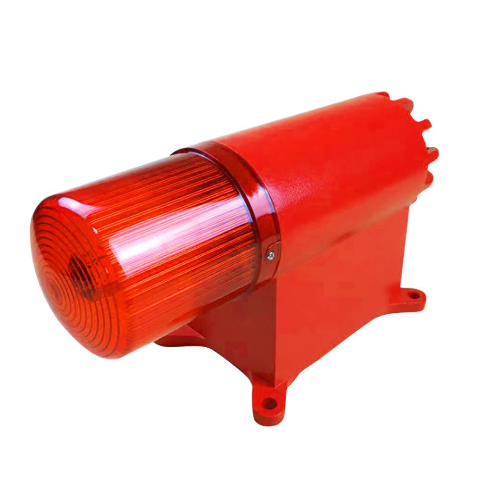 Industrial Crane Warning Light & Siren Alarm - 110V AC LED Rotating Beacon with Sound for Port Equipment, Mining, Smelting Terminals - Emergency Alert System for Workplace Safety