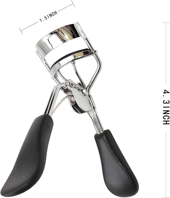 Best Eyelash Curler for Long-Lasting Curls - Stainless Steel Lash Curler with Extra Rubber Pads - Perfect for Salon, Home & Travel Makeup