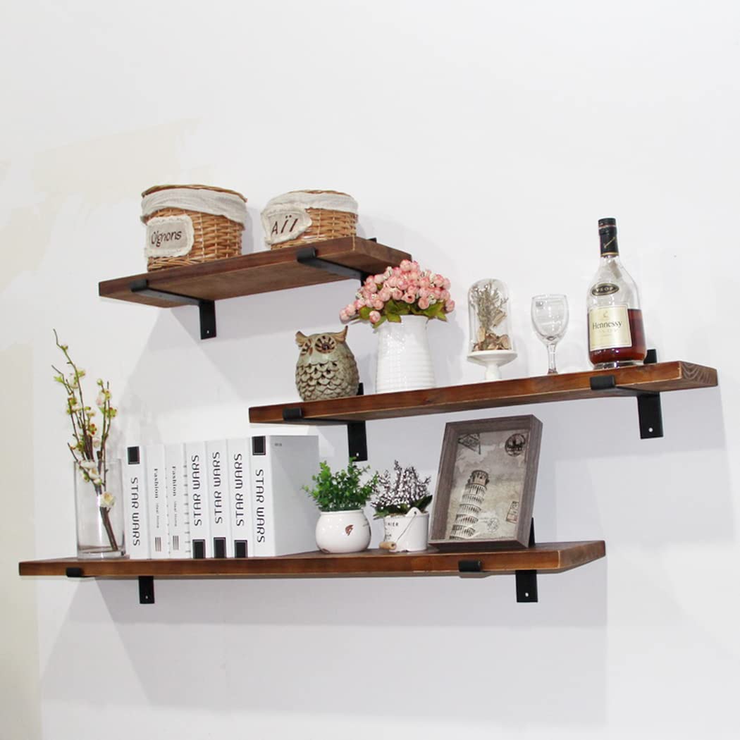 Heavy Duty Black Metal Shelf Brackets 2-Pack for Kitchen, Warehouse & DIY