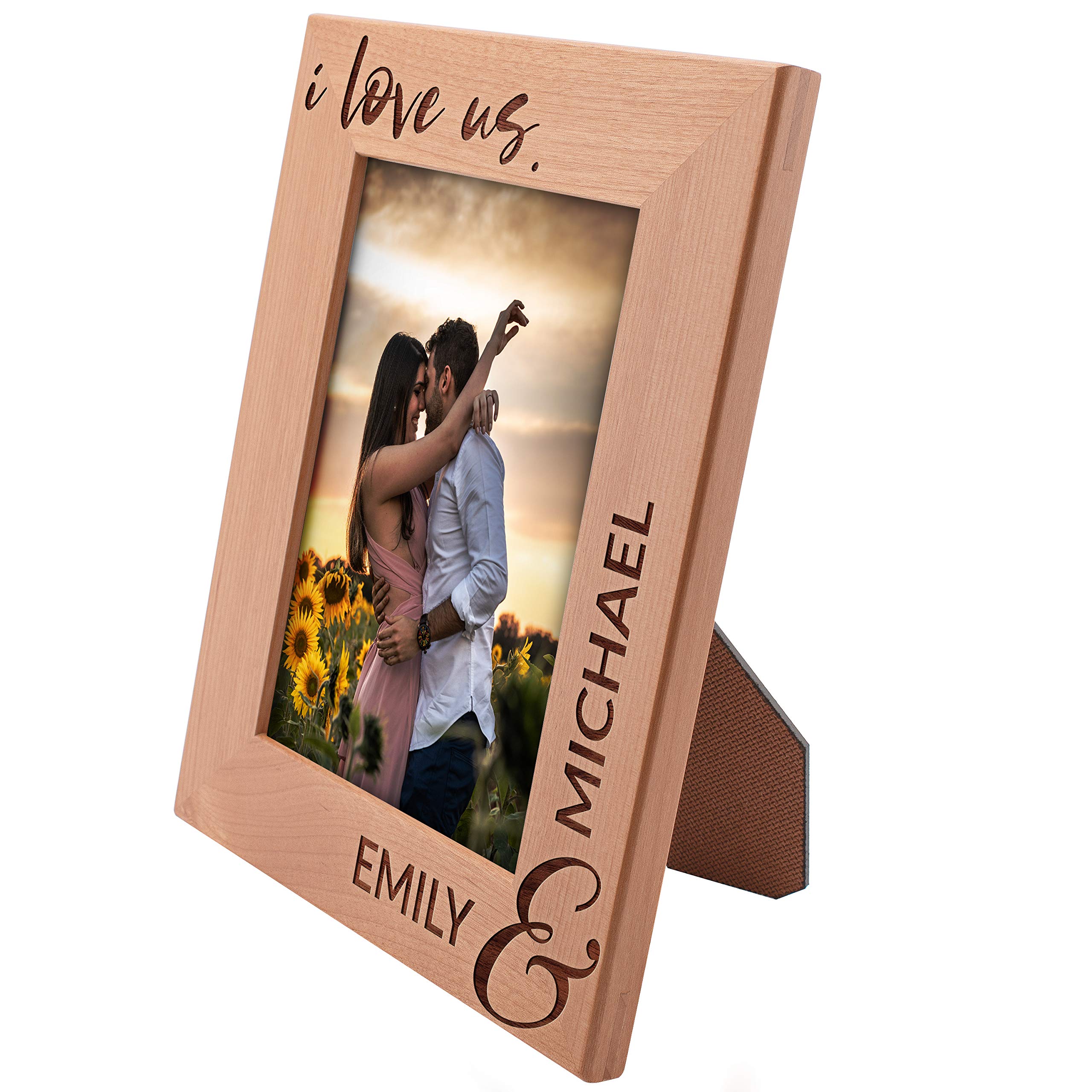 Personalized Picture Frames for Couples - 'I Love Us' Engraved 5x7 Frame - Romantic Wedding, Engagement & Valentine's Day Gifts for Her/Him - Perfect for Anniversaries, Home Decor & Couples' Bedroom