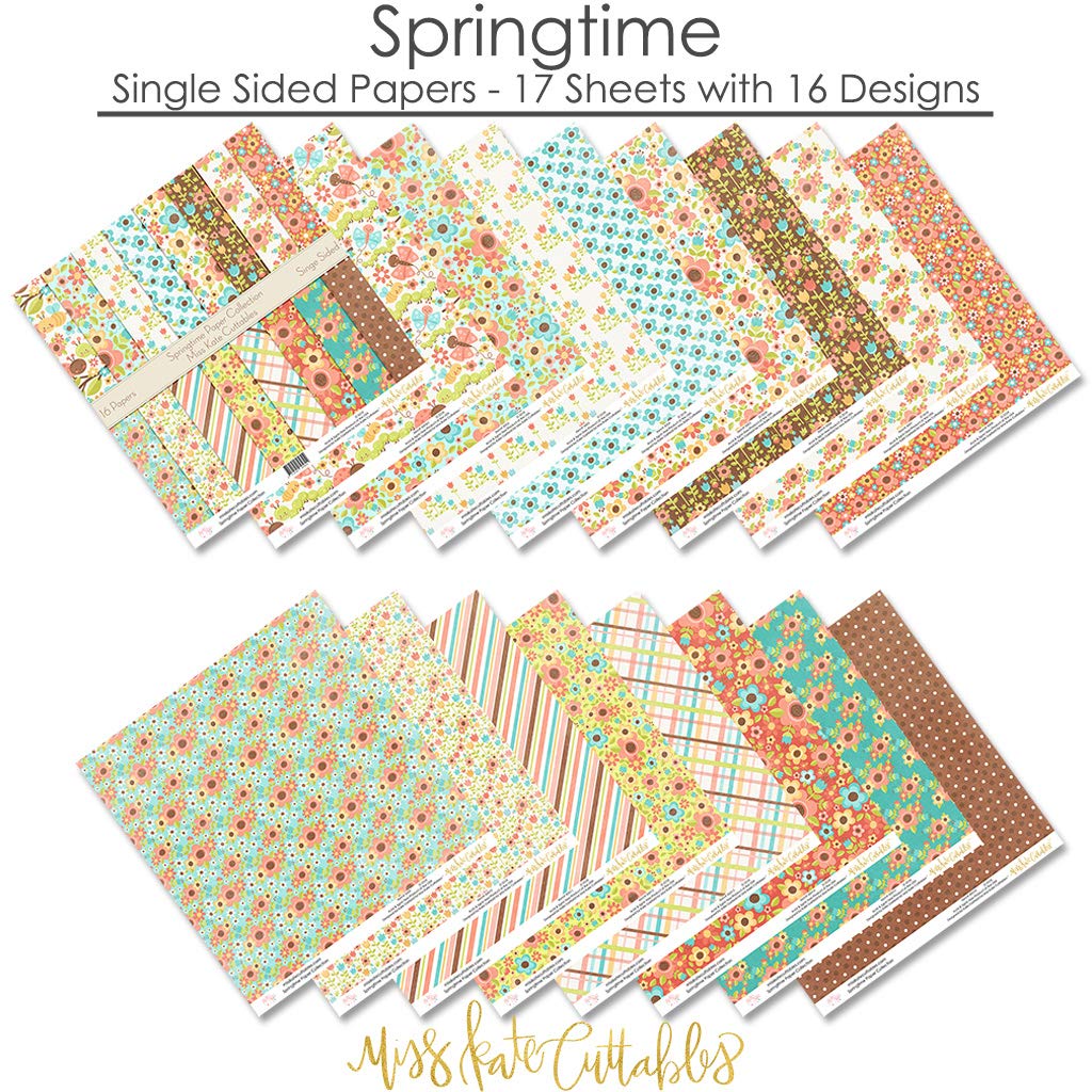 Premium Springtime Scrapbook Pattern Paper Pack - 12