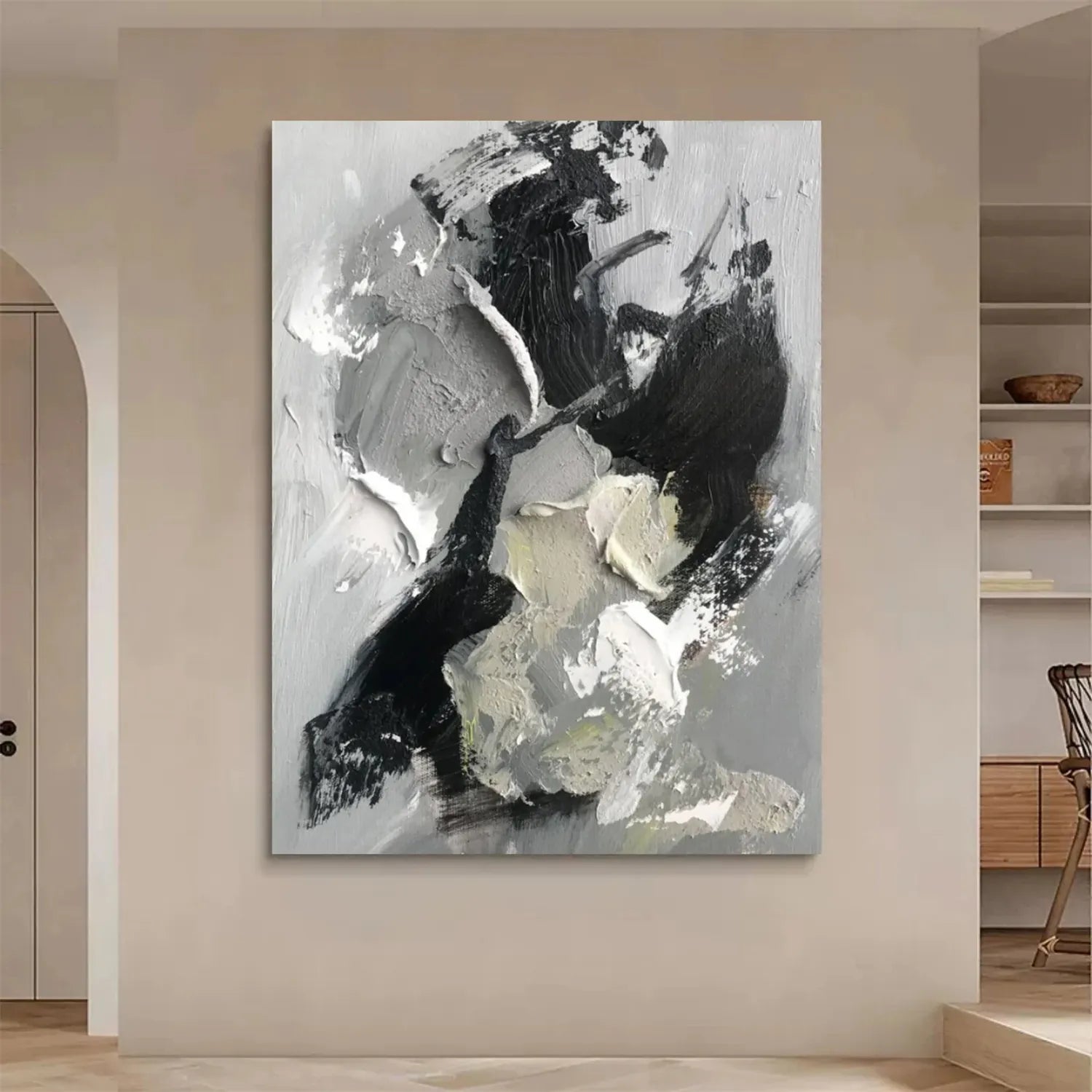 Abstract Painting #AB 154 - Modern Wall Art for Living Room, Bedroom & Office Decor | Handmade Canvas Artwork