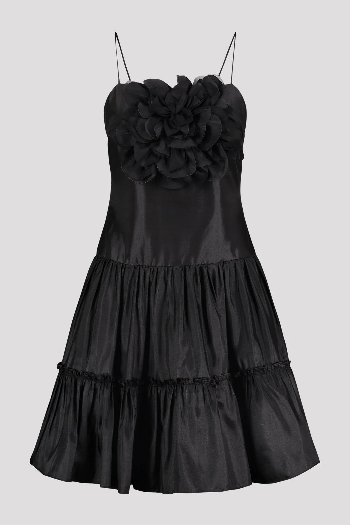 Elegant Black Floral Applique Dress for Women - Perfect for Weddings, Parties & Special Occasions