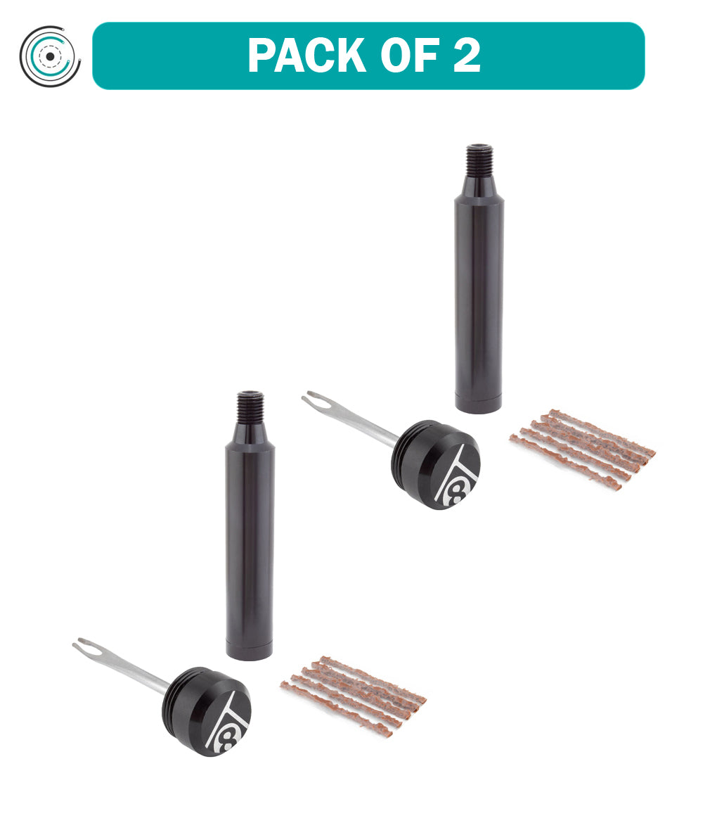2 Pack Origin8 Threaded Tubeless Tire Repair Kit with Plugs - Emergency Bike & Motorcycle Tire Puncture Repair Tool for Road & Mountain Biking Adventures