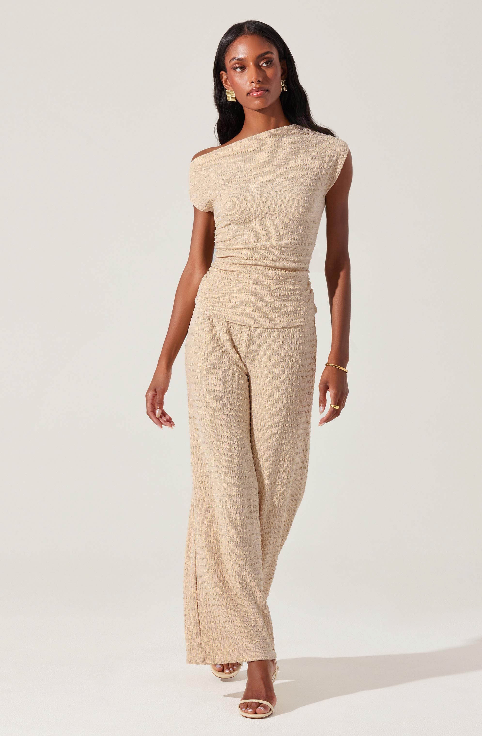 Keir Textured Knit Pants for Women - Soft Stretchy High Waisted Lounge Pants - Perfect for Yoga, Home Wear & Casual Outfits