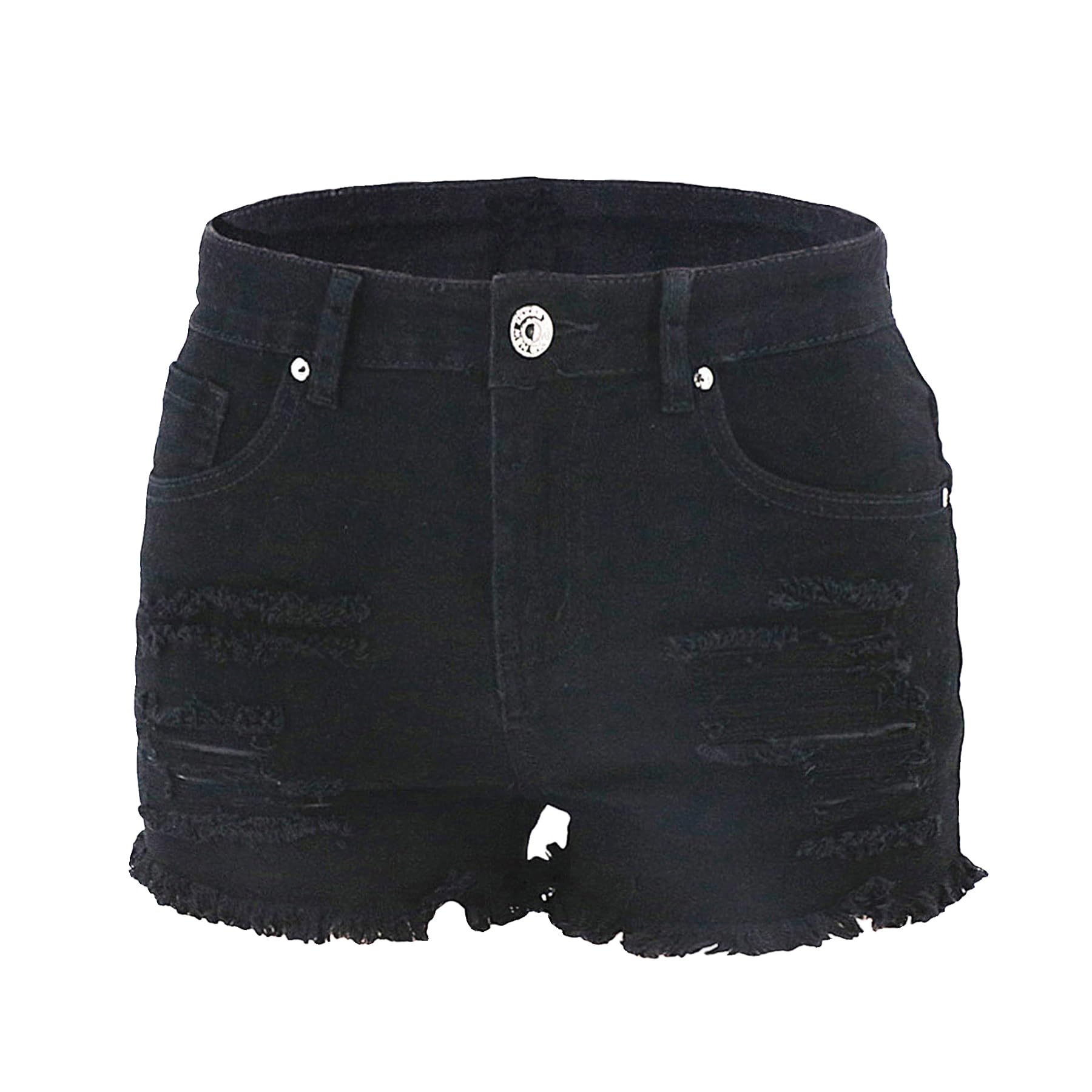 Atditama Women's Ripped Denim Shorts - Stretch Skinny Frayed Jean Shorts for Summer | Casual Beach Wear & Street Style Outfits