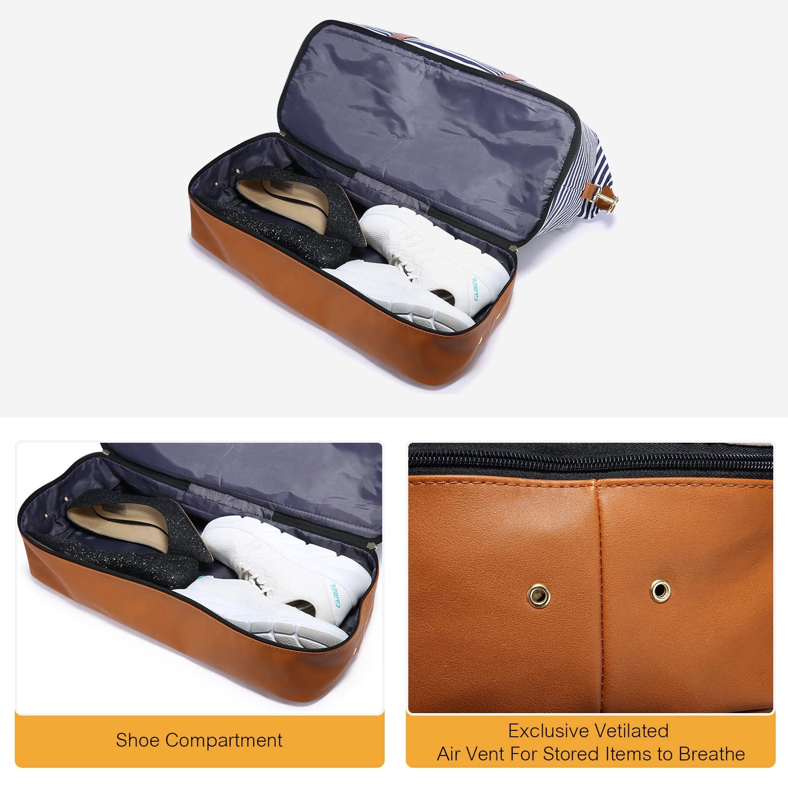 **Sucipi Women's Canvas Weekender Travel Duffle Bag with Shoe Compartment & Toiletry Pouch - Perfect Carry-On Gym Bag for Weekend Getaways, Hospital Visits, Labor & Delivery**    *(Use Cases: Ideal for travel, gym workouts, overnight trips, hospital stays, and maternity needs.)*