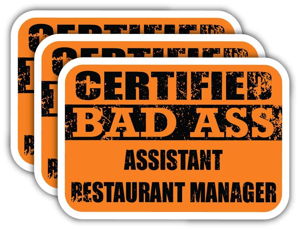 Certified Restaurant Manager Stickers - Funny Job Gift for Laptops, Cars & Work Gear