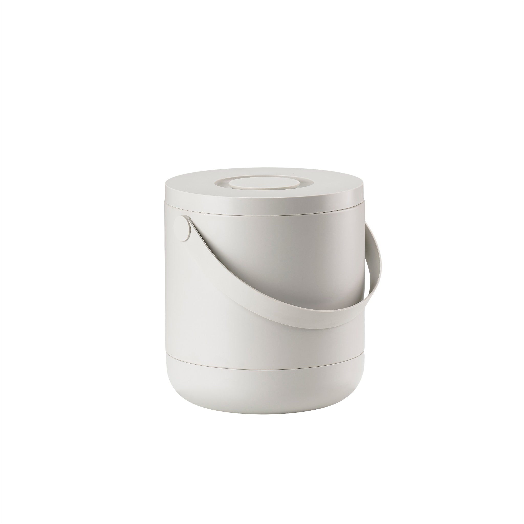 ZONE DENMARK 15L Circular Waste Bin - 31cm Tall, Warm Grey - Perfect for Kitchen, Bathroom & Office Recycling