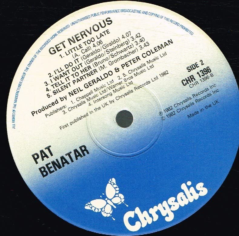 Pat Benatar Get Nervous 1982 Vinyl - Perfect for 80s Music Collectors