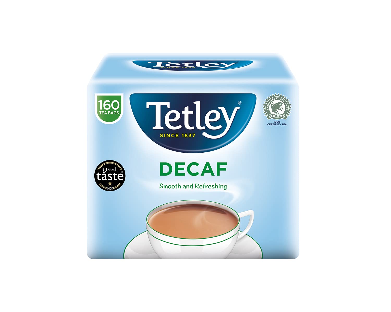 Tetley Original Decaf Tea Bags - 6 Packs (960 Count) | Caffeine-Free Black Tea for Relaxation & Evening Enjoyment | Perfect for Home, Office & Gift Giving