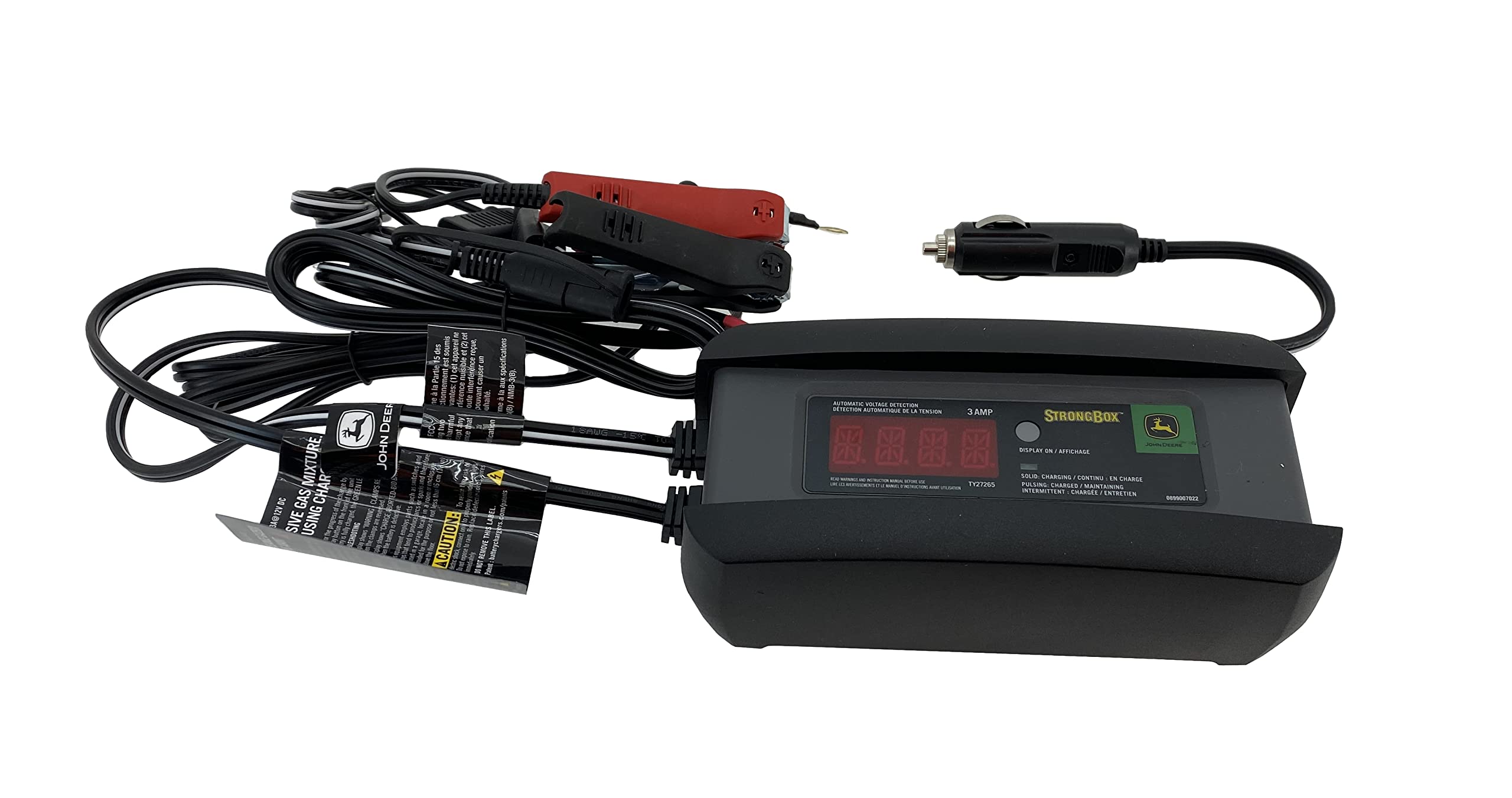 Original John Deere TY27265 Battery Charger - OEM Replacement for Lawn Tractors & Mowers - Perfect for Home Lawn Care & Farm Equipment Maintenance