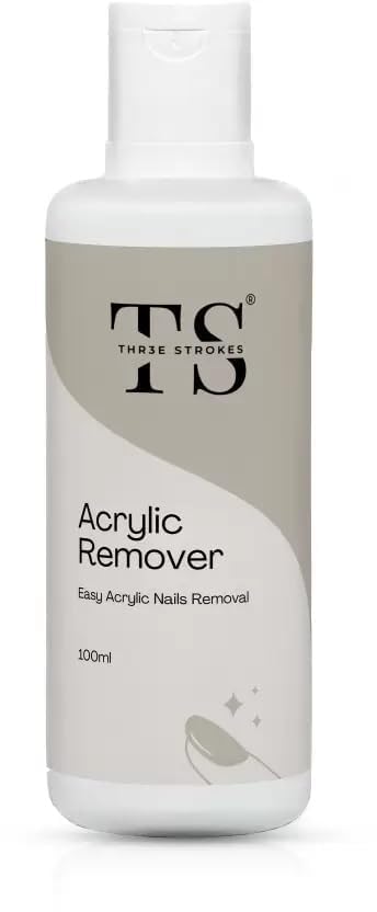 THR3E STROKES 100ml Acrylic & Gel Nail Polish Remover - Professional Strength Fast-Acting Nail Polish Remover for Salon & Home Use - Gentle Formula Protects Natural Nails - Perfect for Manicures, Pedicures & DIY Nail Care