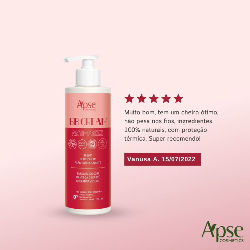 Apse Cosmetics BB Cream Hair Treatment - 6.76 fl oz Deep Conditioning Hair Mask for Damaged Hair | Perfect for Dry, Frizzy Hair & Color-Treated Locks - At-Home Salon Quality Hair Care