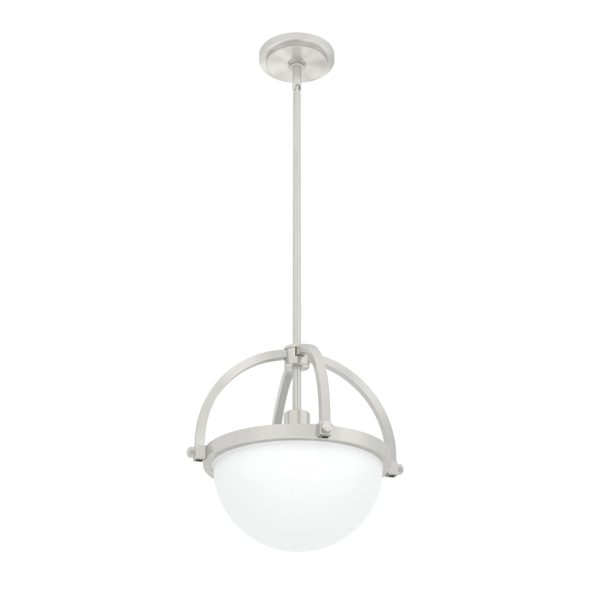 Hunter Fan Company 19233 Wedgefield Brushed Nickel Pendant Light - Modern Ceiling Lighting Fixture for Kitchen, Dining Room, and Bedroom