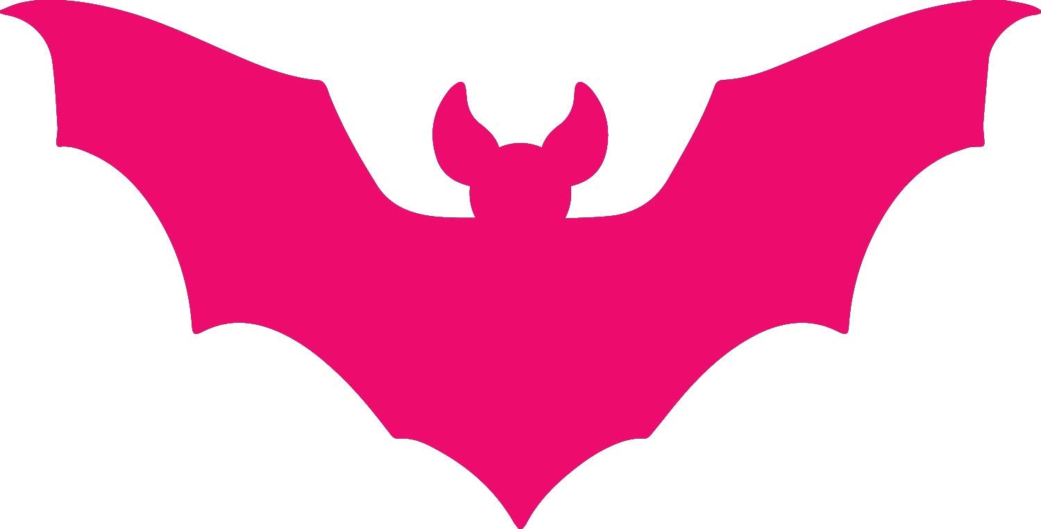 Premium Waterproof Vinyl Decal Stickers (Set of 2) - Pink BAT Silhouette Design for Laptop, Phone, Helmet, Car Window, Mug & Wall Decor | Durable Adhesive for Indoor & Outdoor Use
