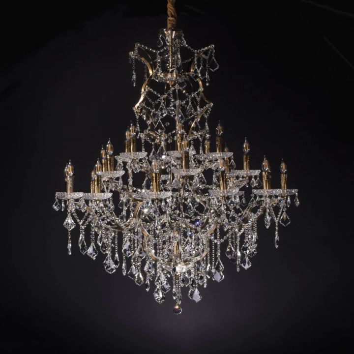 19th Century Rococo Style Iron & Crystal Round Chandelier - 40 Inch Antique Lighting Fixture for Dining Room, Ballroom & Luxury Home Decor
