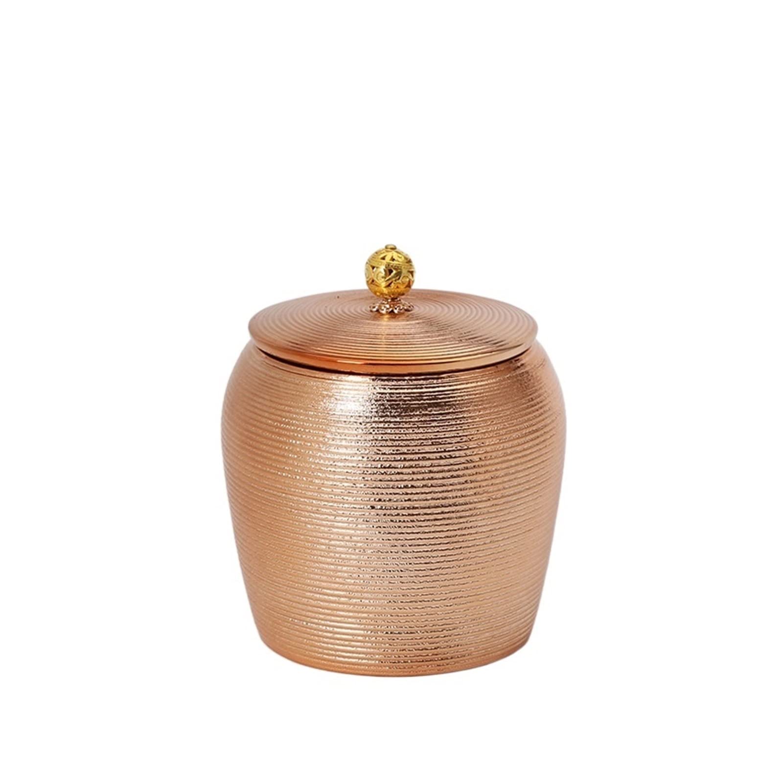 Luxury Golden Ceramic Storage Jar - Airtight Large Capacity Food Container for Coffee Beans, Tea, Sugar & Spices | Elegant Porcelain Sealed Canister with Lid | Perfect Kitchen Organizer & Gift Idea (Plum Color) for Home, Office or Restaurant Use