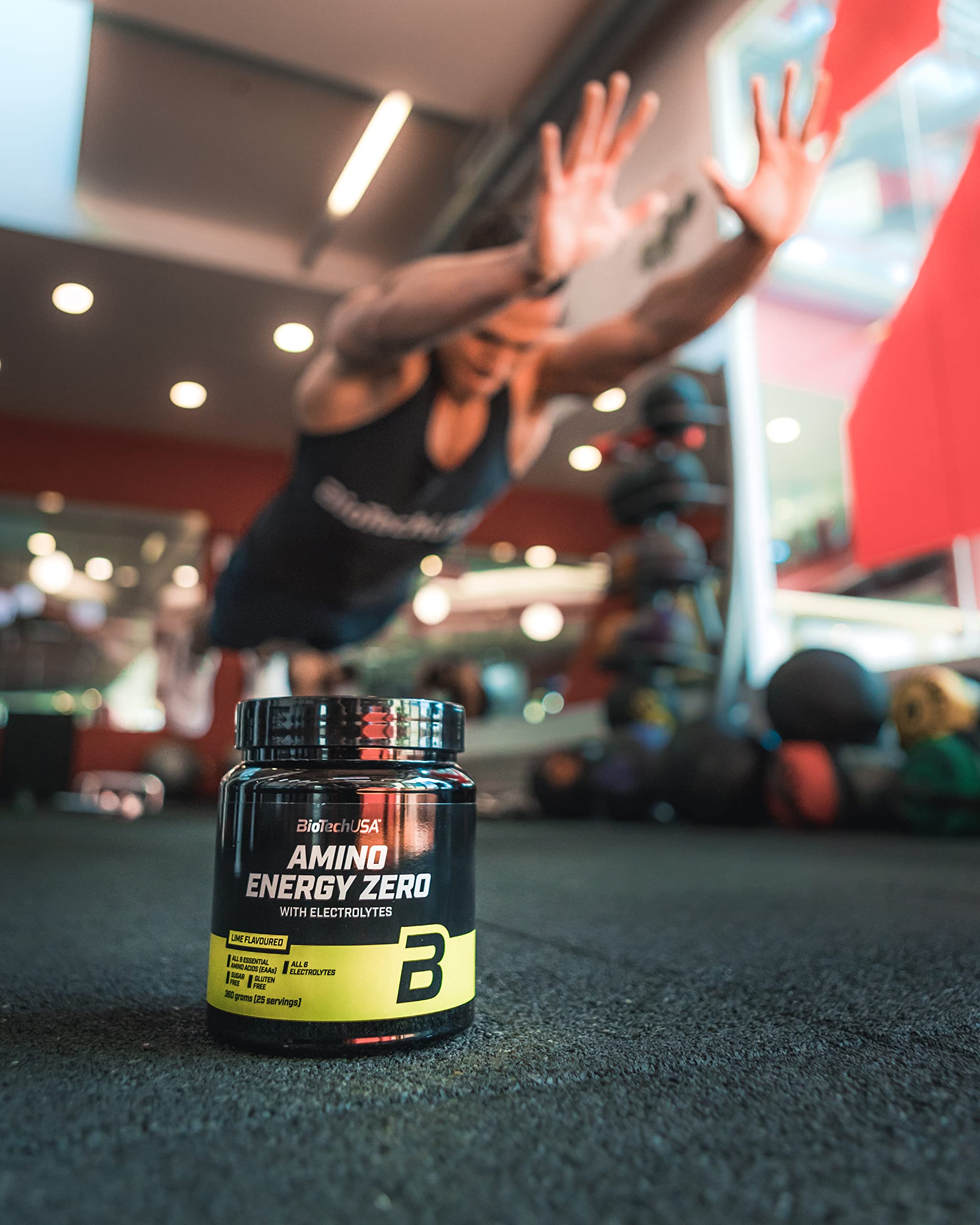 BioTechUSA Amino Energy Zero with Electrolytes - Peach Iced Tea Flavor, 360g Powder for Workout Recovery & Hydration | Pre-Workout Supplement for Gym, Running & Fitness Enthusiasts