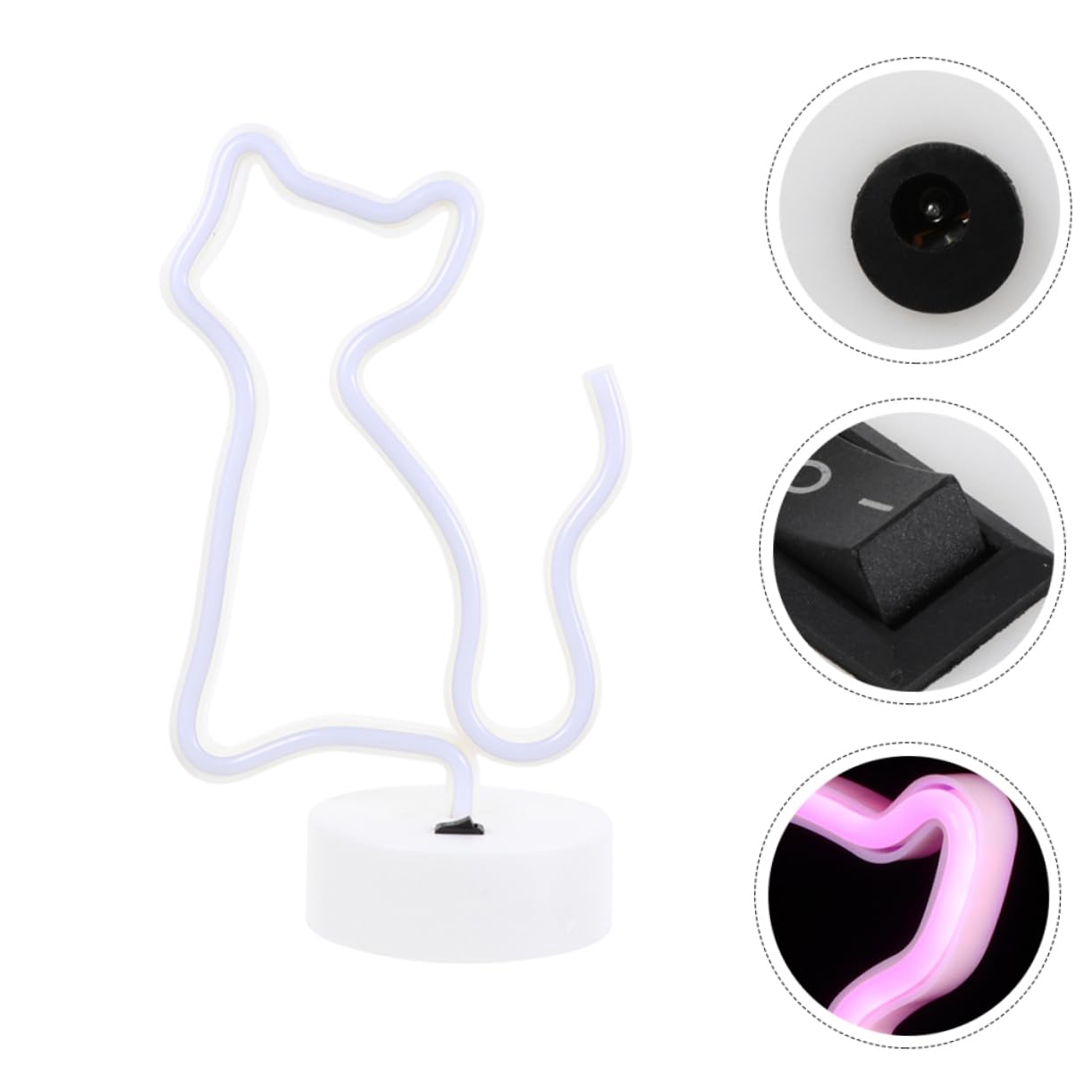 Cute Cat Night Light - Neon LED Night Light for Bedroom, Kids Room, Party & Festival Decor - Perfect for Halloween, Christmas & Birthday Decorations
