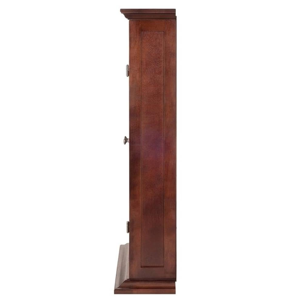 Pemberly Row Solid Wood CD & DVD Storage Cabinet - Antique Walnut Finish | Organize & Display Media Collections in Living Room, Office or Home Theater