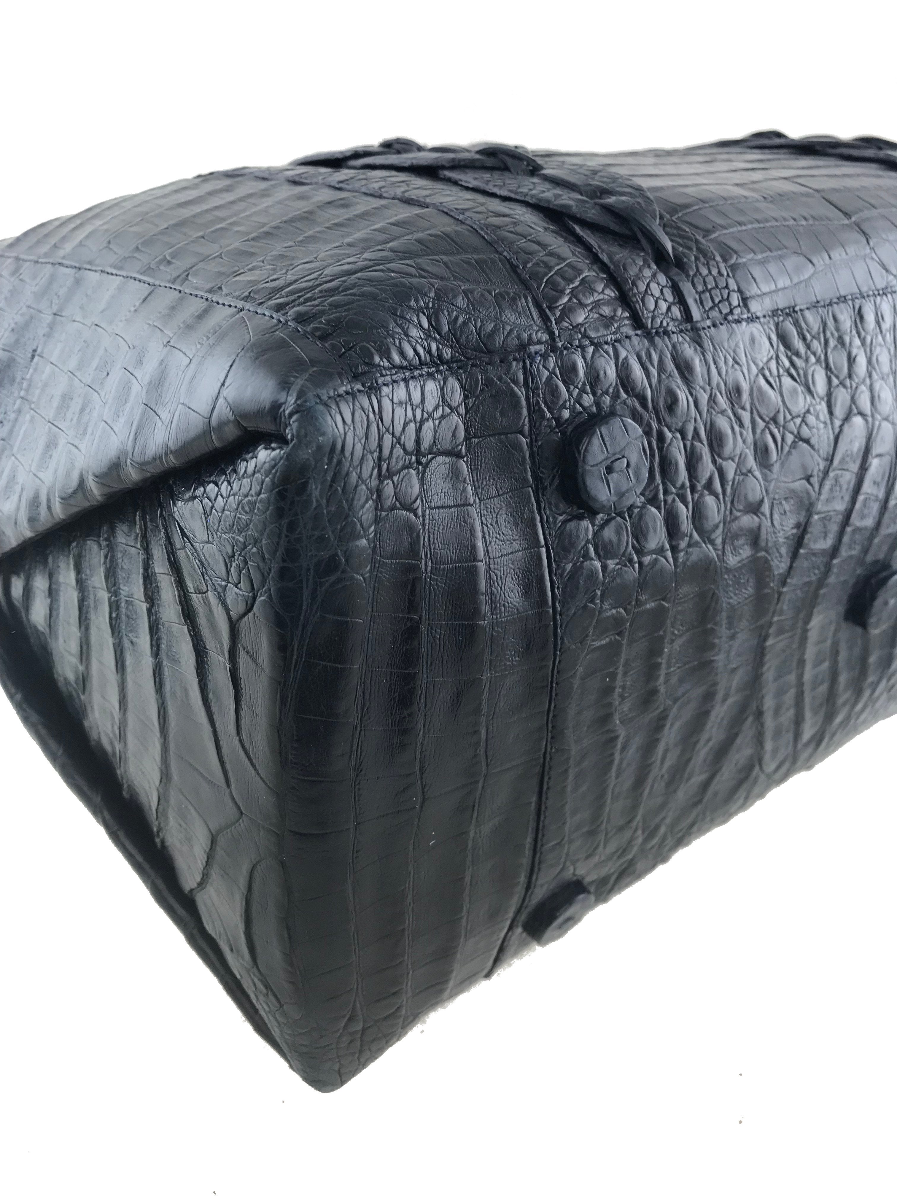 Nancy Gonzalez Genuine Crocodile Leather Large Travel Bag - Luxury Designer Weekender for Women, Business Trips & Vacation Getaways