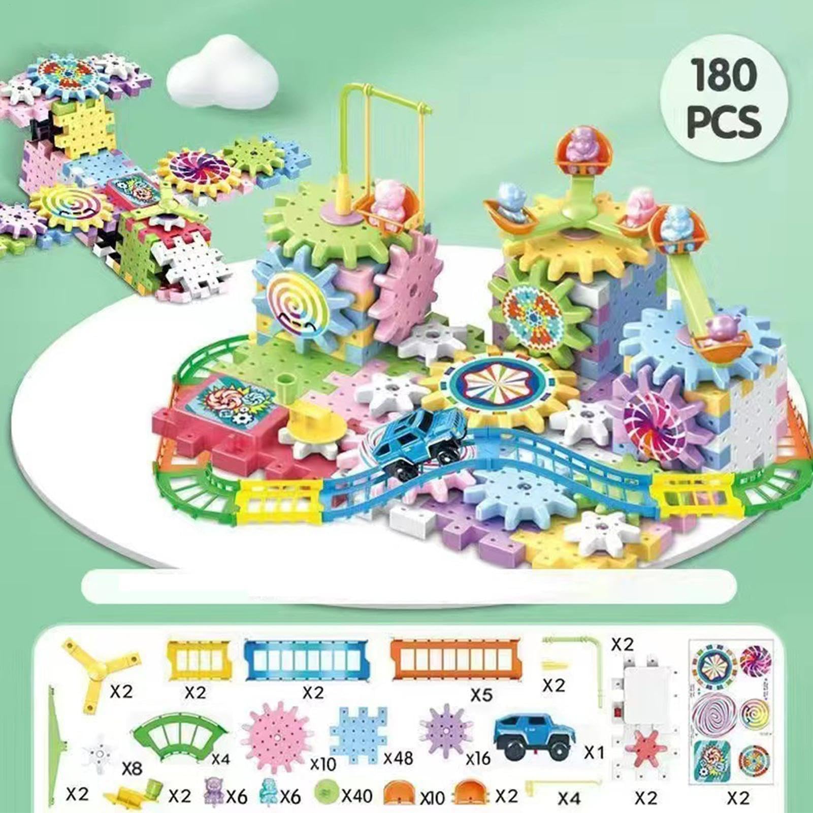 Upgrade Gear Building Blocks Set - 83-263 Pieces STEM Construction Toy Kit with Electric Tools, Educational Building Blocks for Kids Ages 3+, Perfect for Home, School, and Creative Play