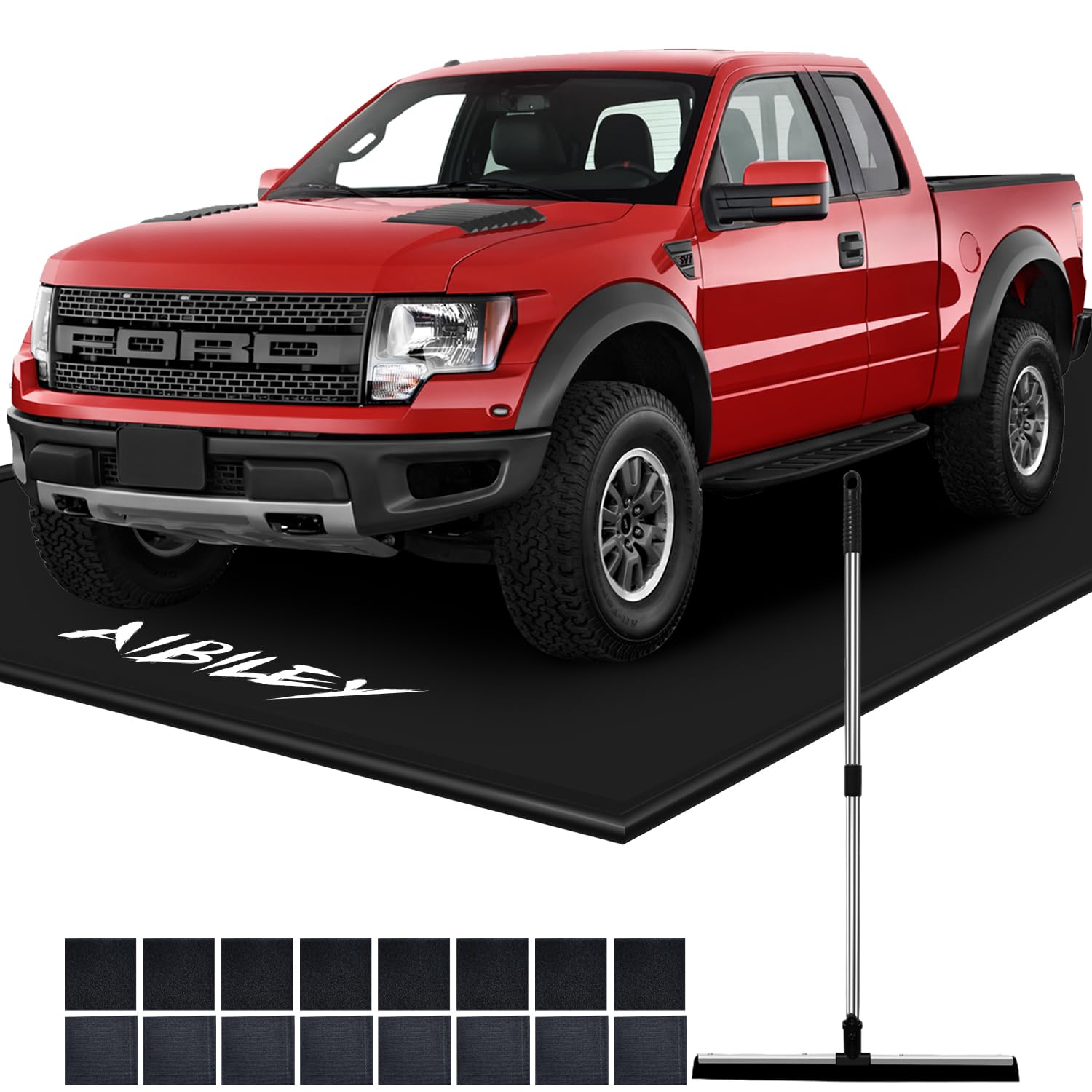 Heavy Duty Non-Slip Waterproof PVC Garage Floor Mats for Under Car Parking - 8'6