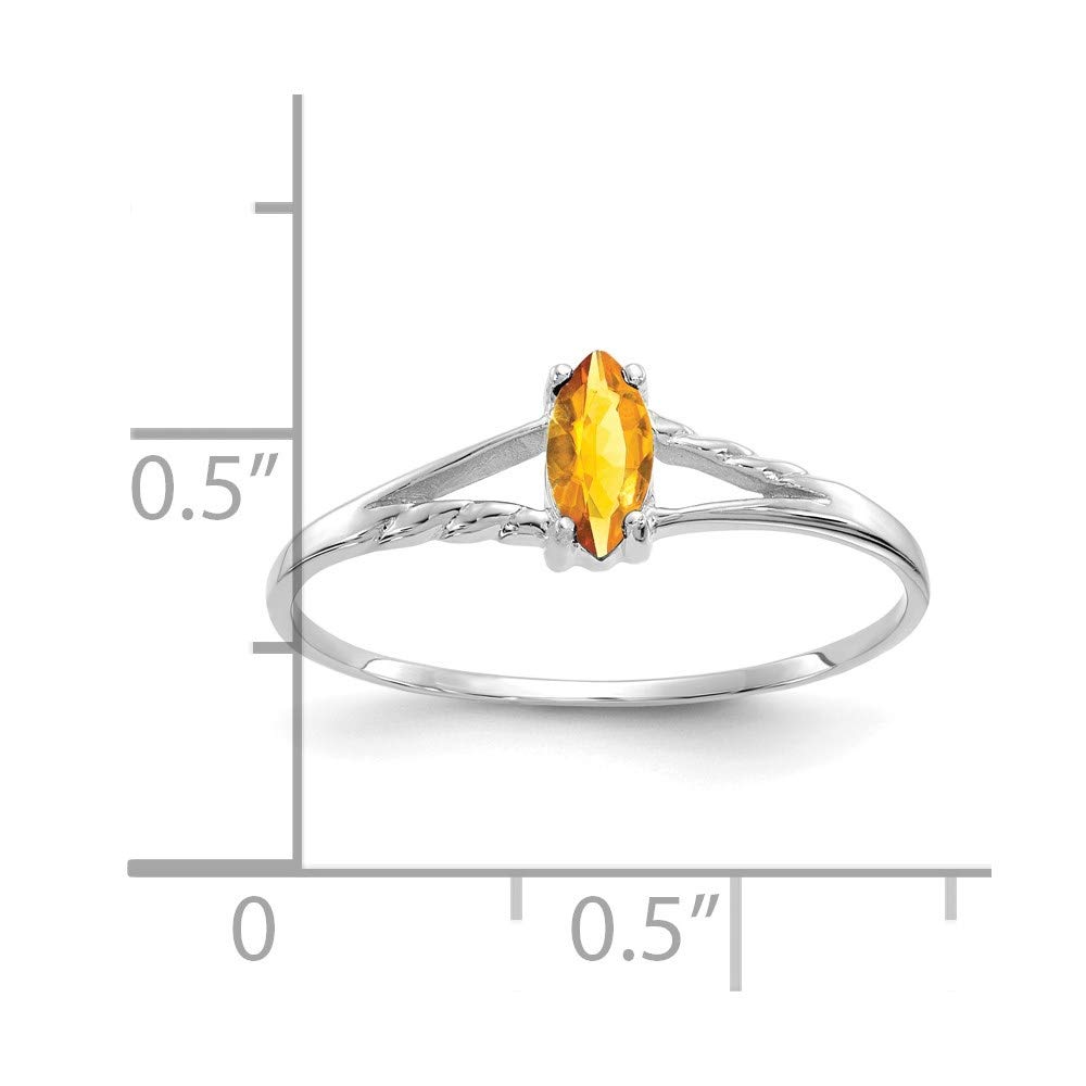14k White Gold Citrine Ring for Women - Elegant Birthstone Jewelry Gift for Her, Size 7 - Perfect for Anniversaries & Special Occasions