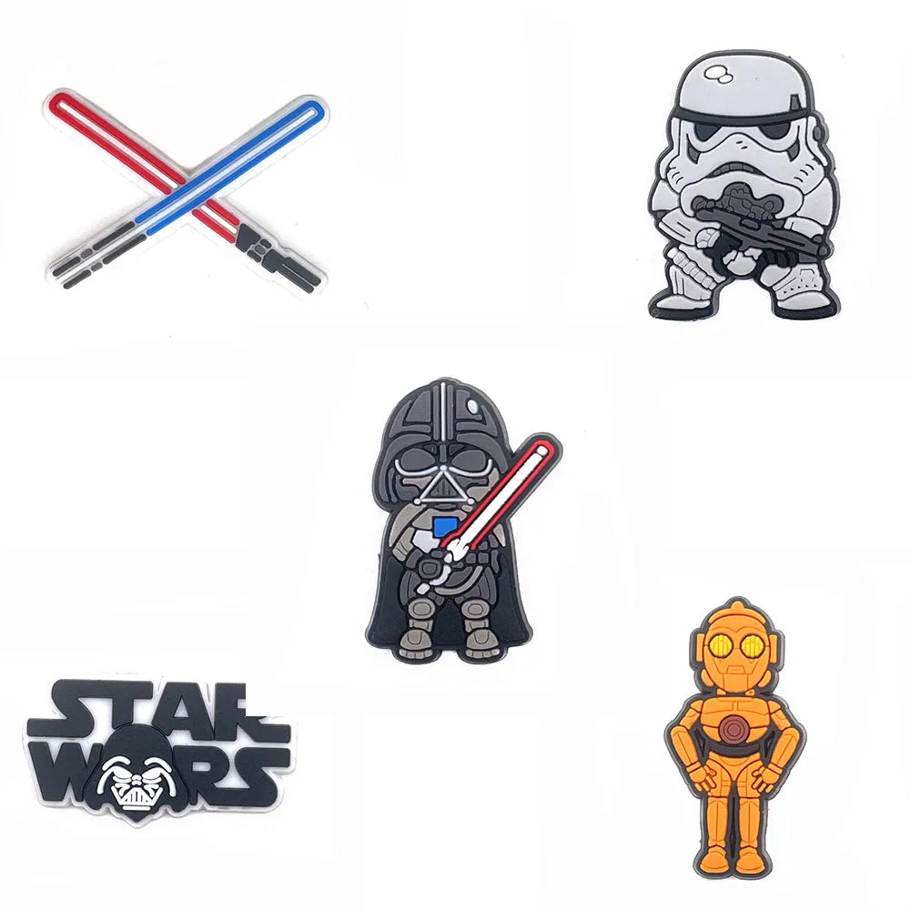 25 Styles Star Wars Yoda Shoe Charms for Crocs - DIY Decor Jibbitz for Kids & Adults - Waterproof Shoe Accessories for Slippers, Sandals & Water Shoes - Perfect Gift for Star Wars Fans & Crocs Lovers