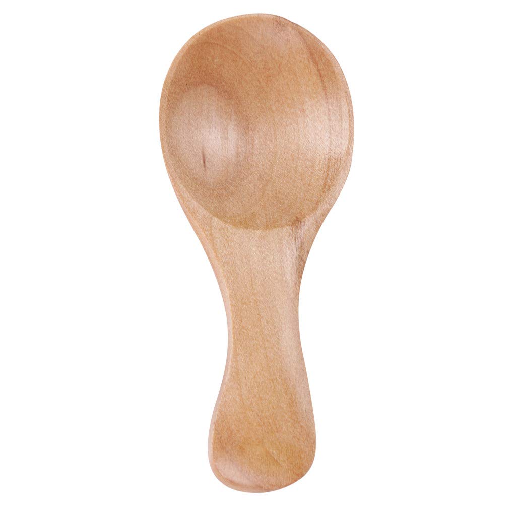 Premium Wooden Tea & Spice Spoon - 8x3.5cm Kitchen Tool for Cooking, Baking & Seasoning - Natural Beige Wood Powder Scoop - Perfect for Tea, Coffee, Spices & Herbs - Ideal for Home Kitchen, Coffee Bar & Dining Use