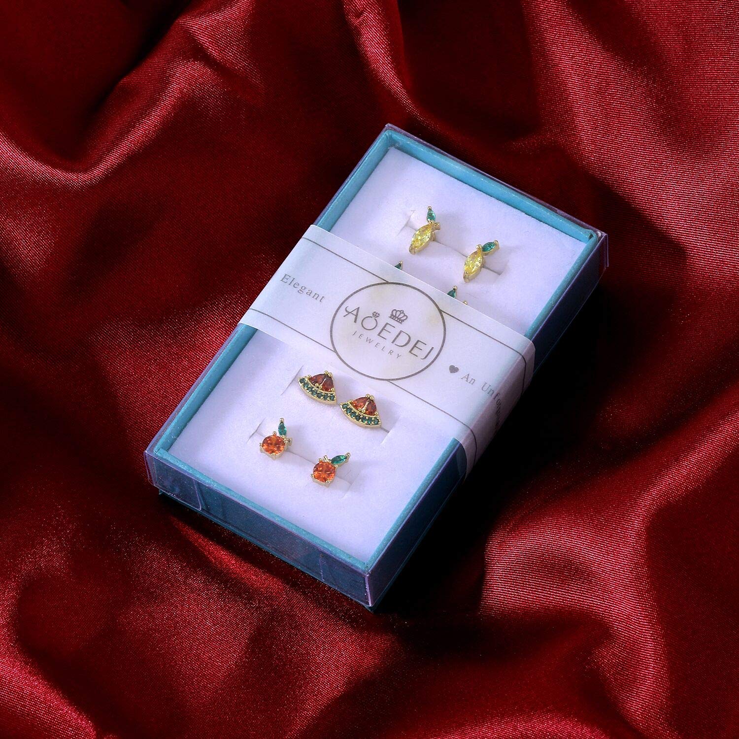 14K Gold Plated Cherry Stud Earrings for Women - Summer Tropical Fruit Jewelry Gift for Girls | Perfect for Beach Vacations, Parties & Everyday Wear